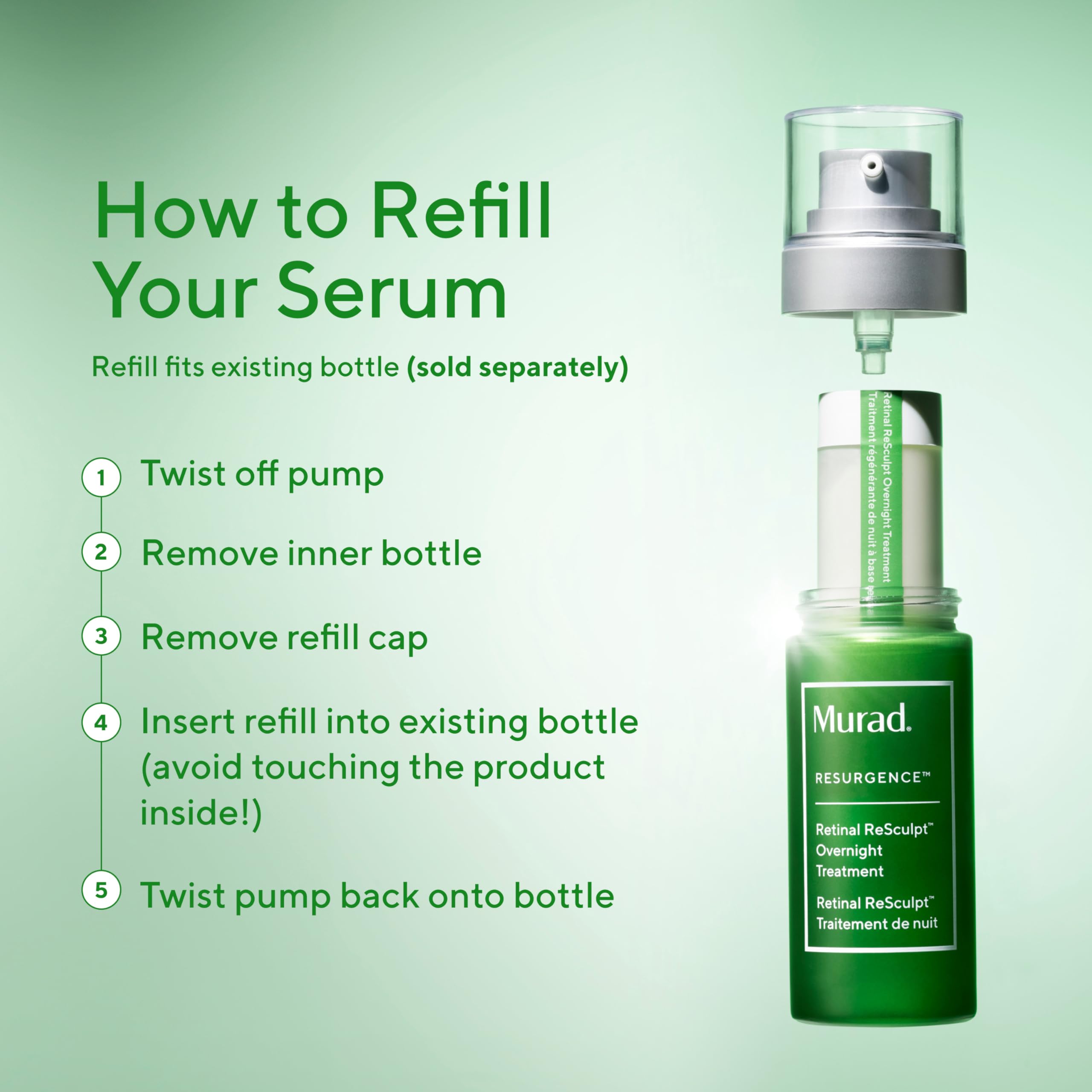 Foto 4 pulgar | Tratamiento Nocturno Refill Murad Retinal Resculpt De 30 Ml - Venta Internacional.