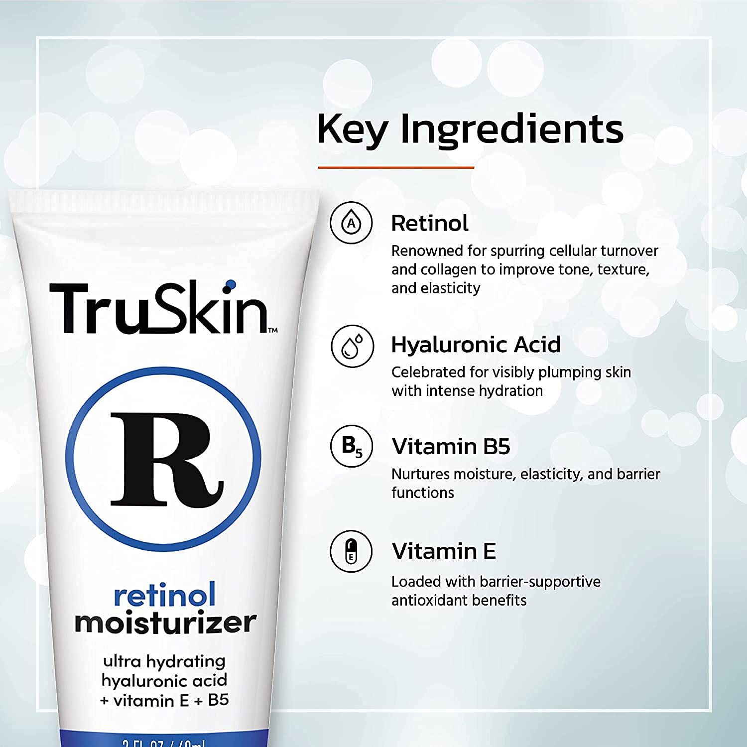 Foto 4 pulgar | Hidratante Facial Truskin Con Retinol, 120 Ml, Con Ácido Hialurónico Y Vitamina E - Venta Internacional.