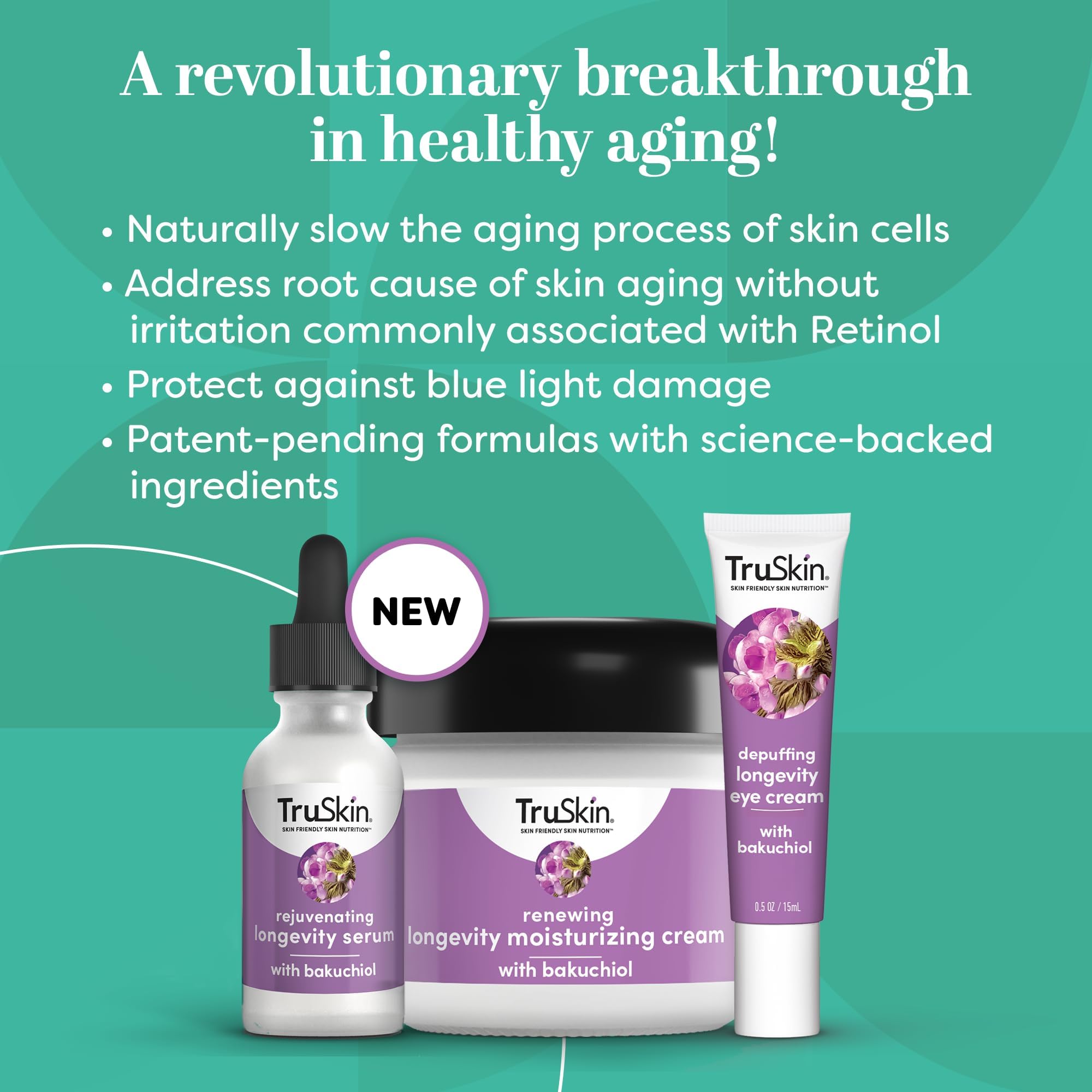 Foto 7 | Crema Hidratante Truskin Longevity Bakuchiol Snow Algae 60 Ml - Venta Internacional.