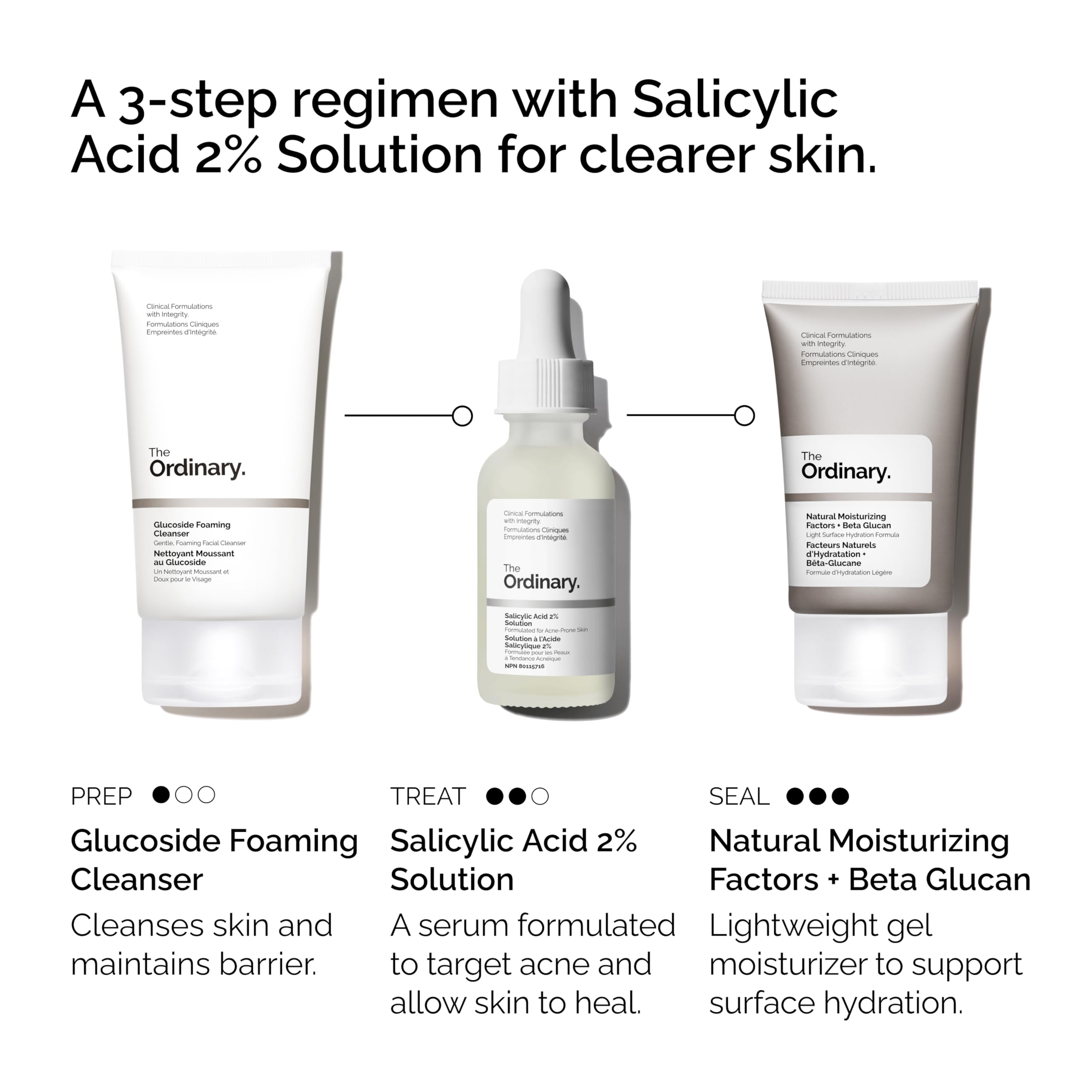 Foto 3 pulgar | Set De Cuidado De La Piel The Ordinary Acne 3-step Con Ácido Salicílico Al 2% - Venta Internacional.