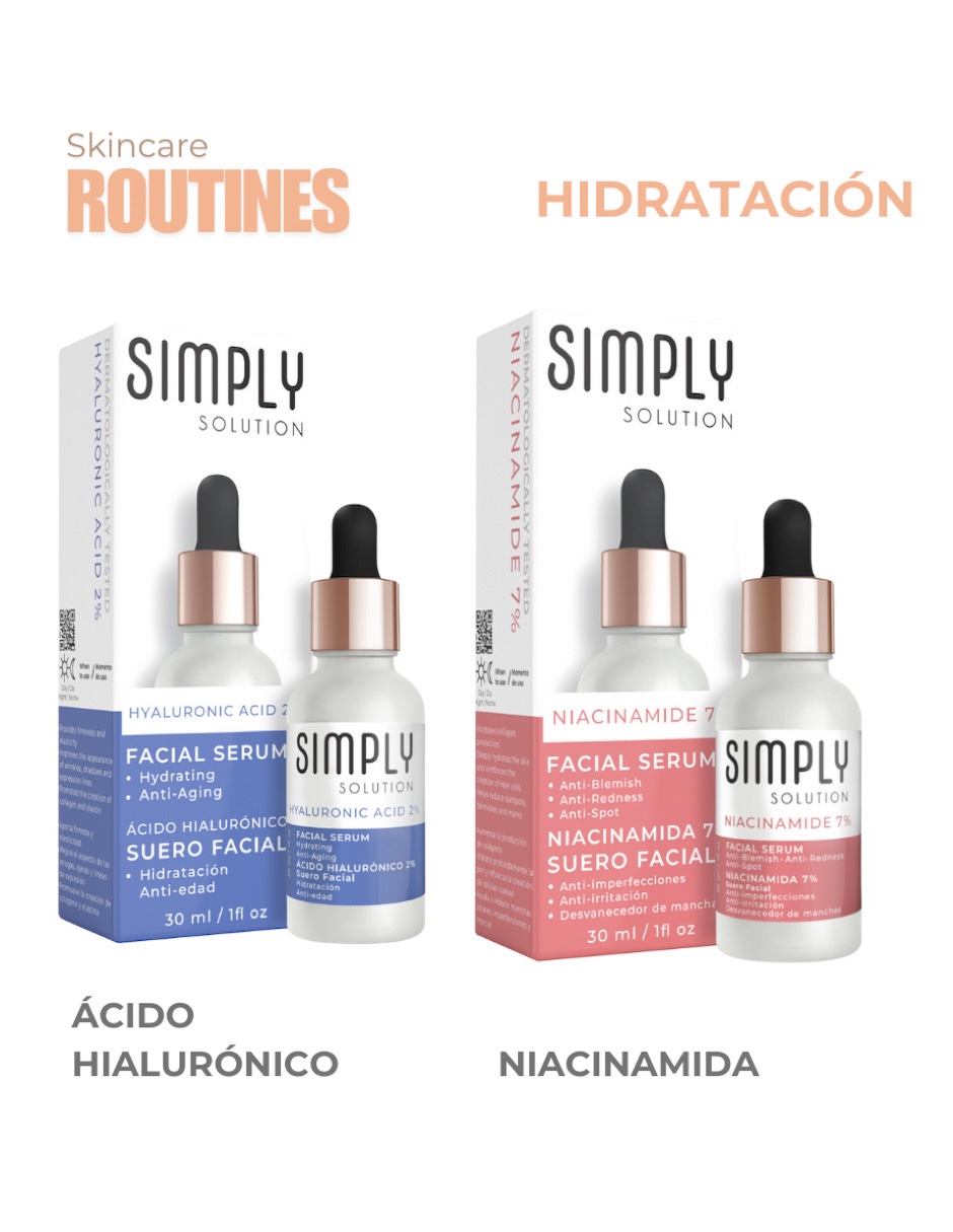 Set Acido Hialuronico 2% Y Niacinamida 7% Simply Solution