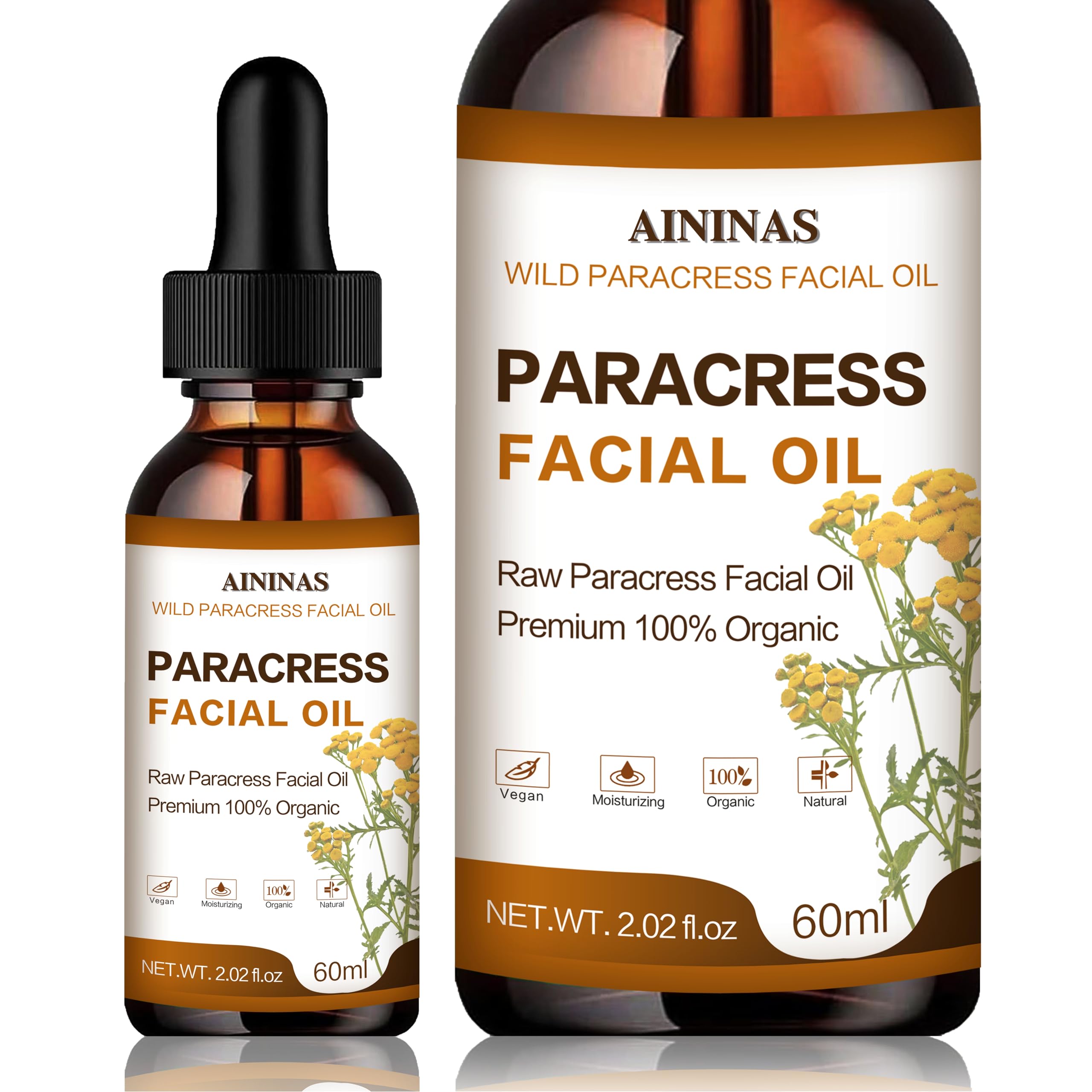 Foto 1 | Aceite Facial Aininas Paracress 100% Orgánico Antienvejecimiento 60 Ml - Venta Internacional.