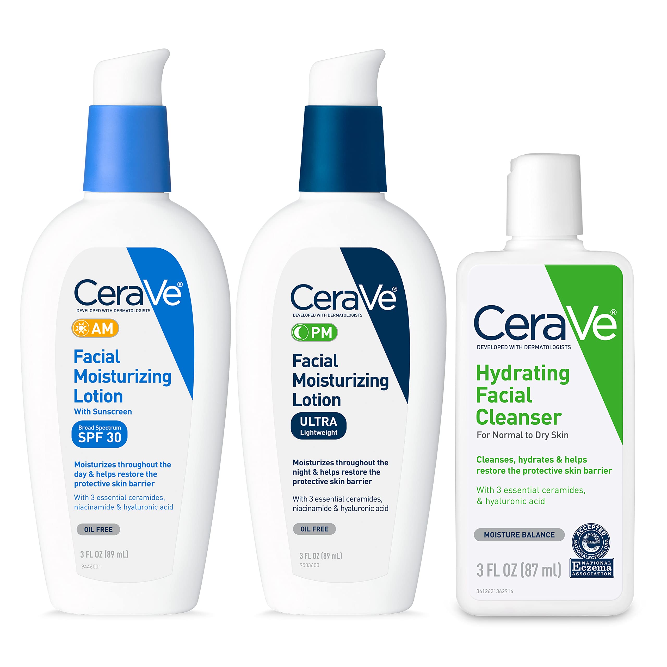 Set De Cuidado Facial Cerave Am & Pm Con Limpiador Spf30 + - Venta Internacional.