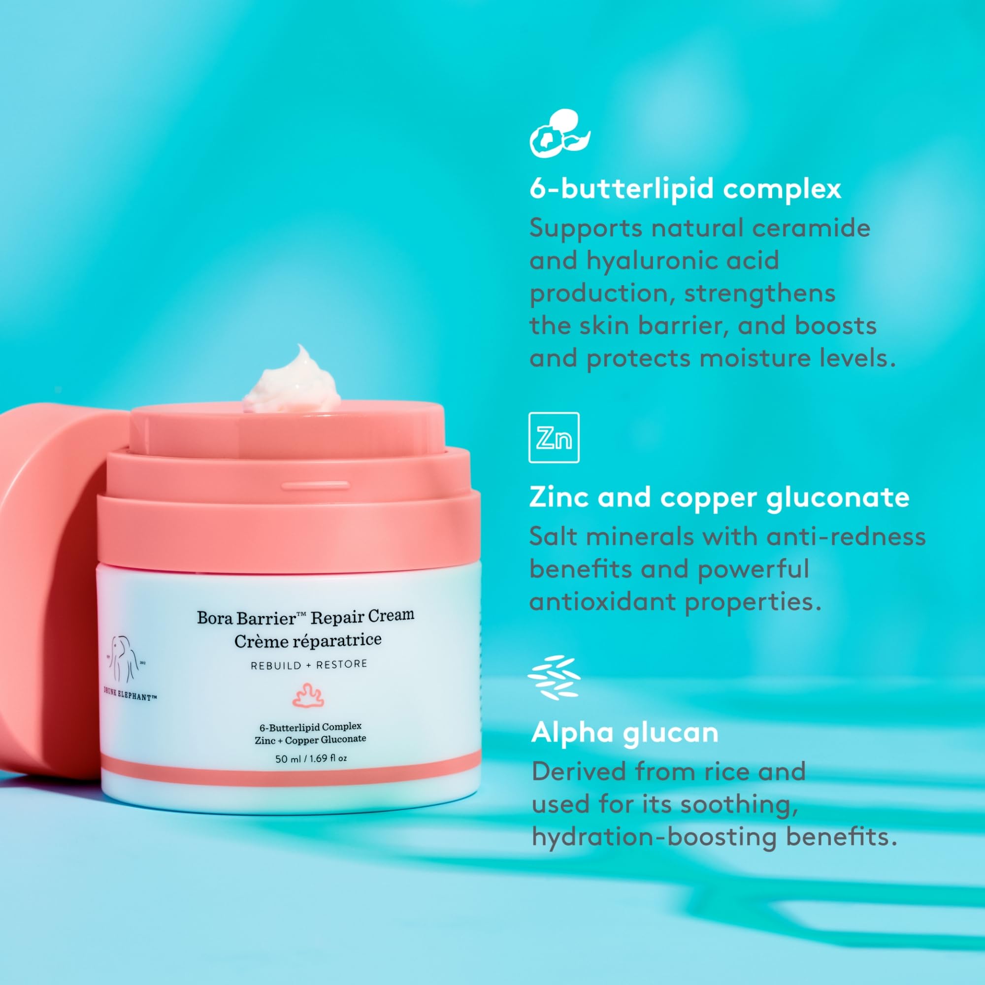 Foto 6 pulgar | Crema Hidratante Drunk Elephant Bora Barrier Repair Cream 50 Ml - Venta Internacional.