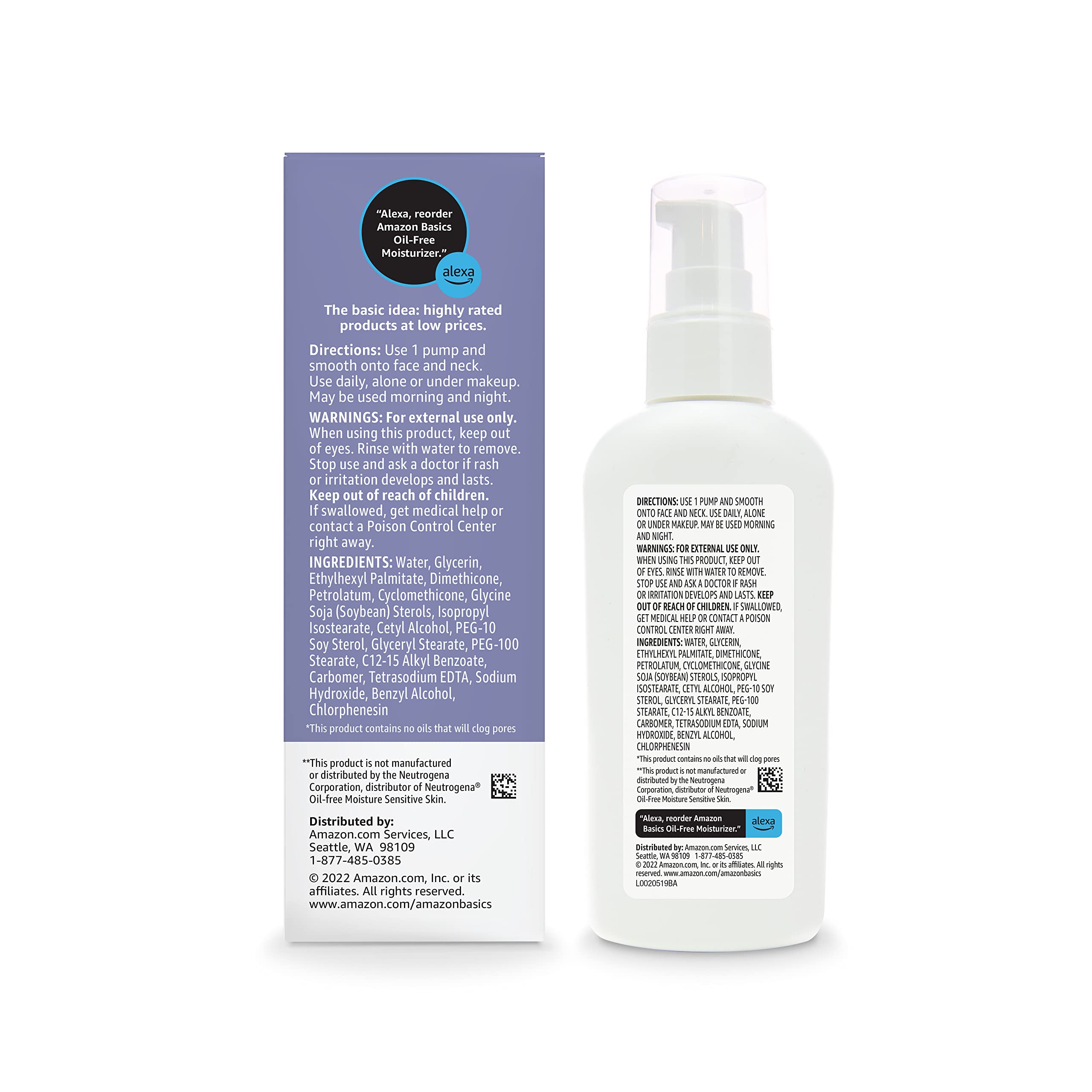 Foto 4 pulgar | Crema Hidratante Facial Amazon Basics Sin Aceite De 120 Ml (paquete De 3) - Venta Internacional.
