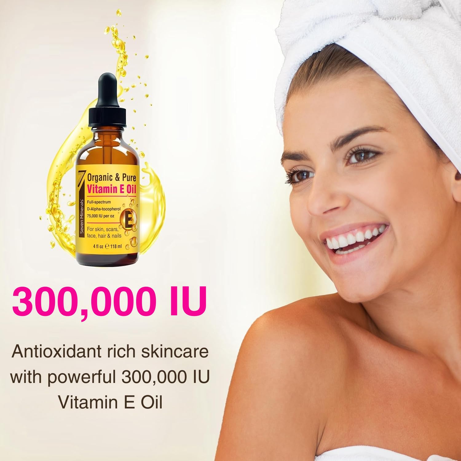 Foto 5 pulgar | Aceite De Vitamina E Seven Minerals, Ultrapuro, 300 000 Ui, Botella De 120 Ml - Venta Internacional.