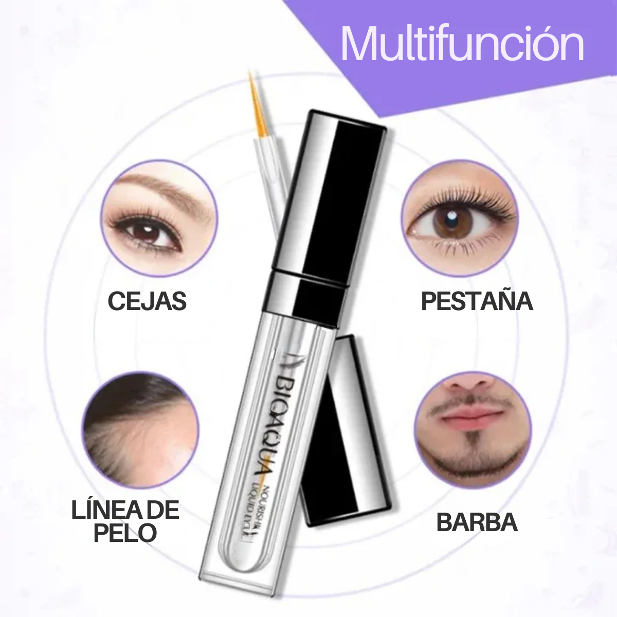 Foto 7 pulgar | Serum Alargador Fortalecedor Pestañas Bioaqua Crece 7ml