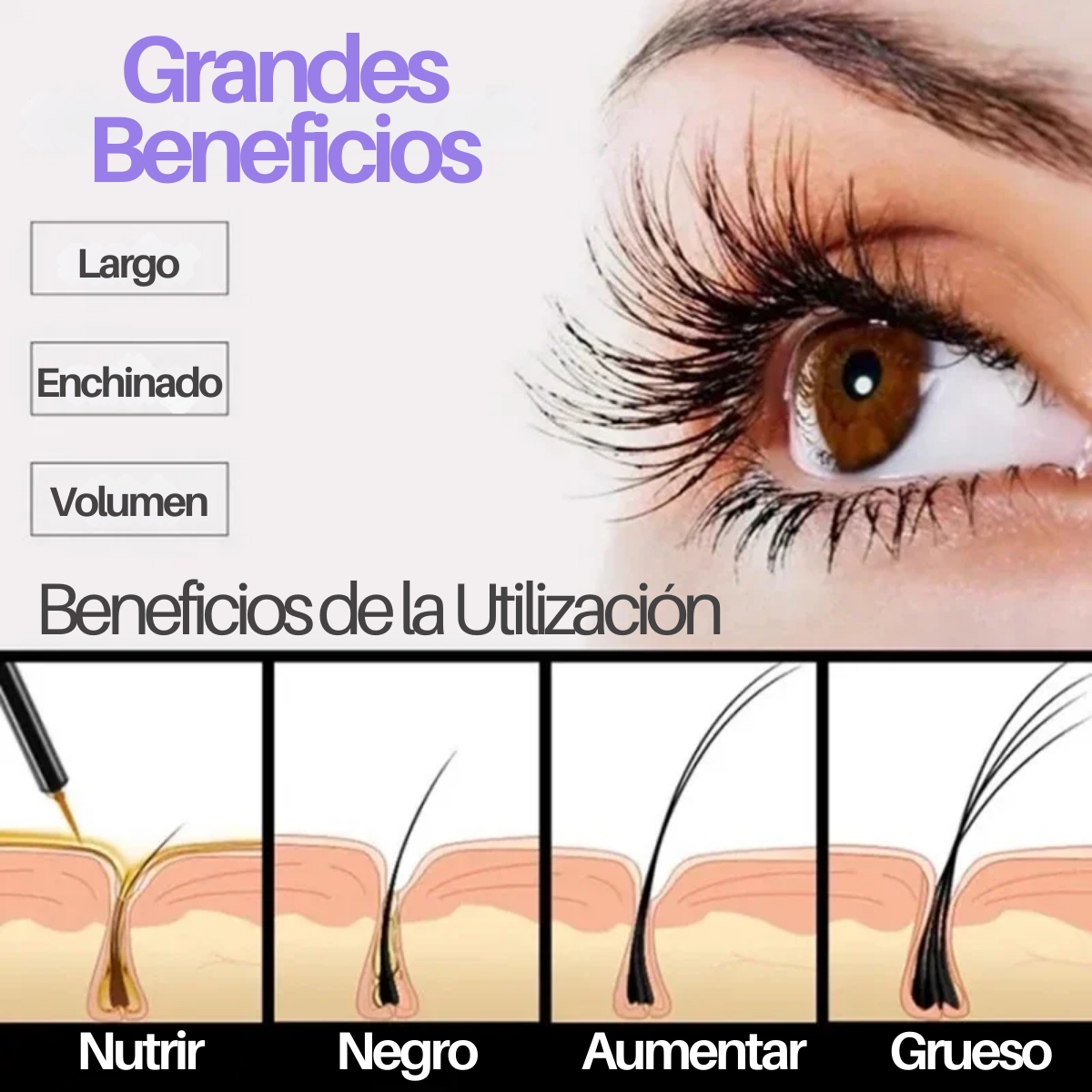 Foto 7 | Serum Alargador Fortalecedor Pestañas Bioaqua Crece 7ml