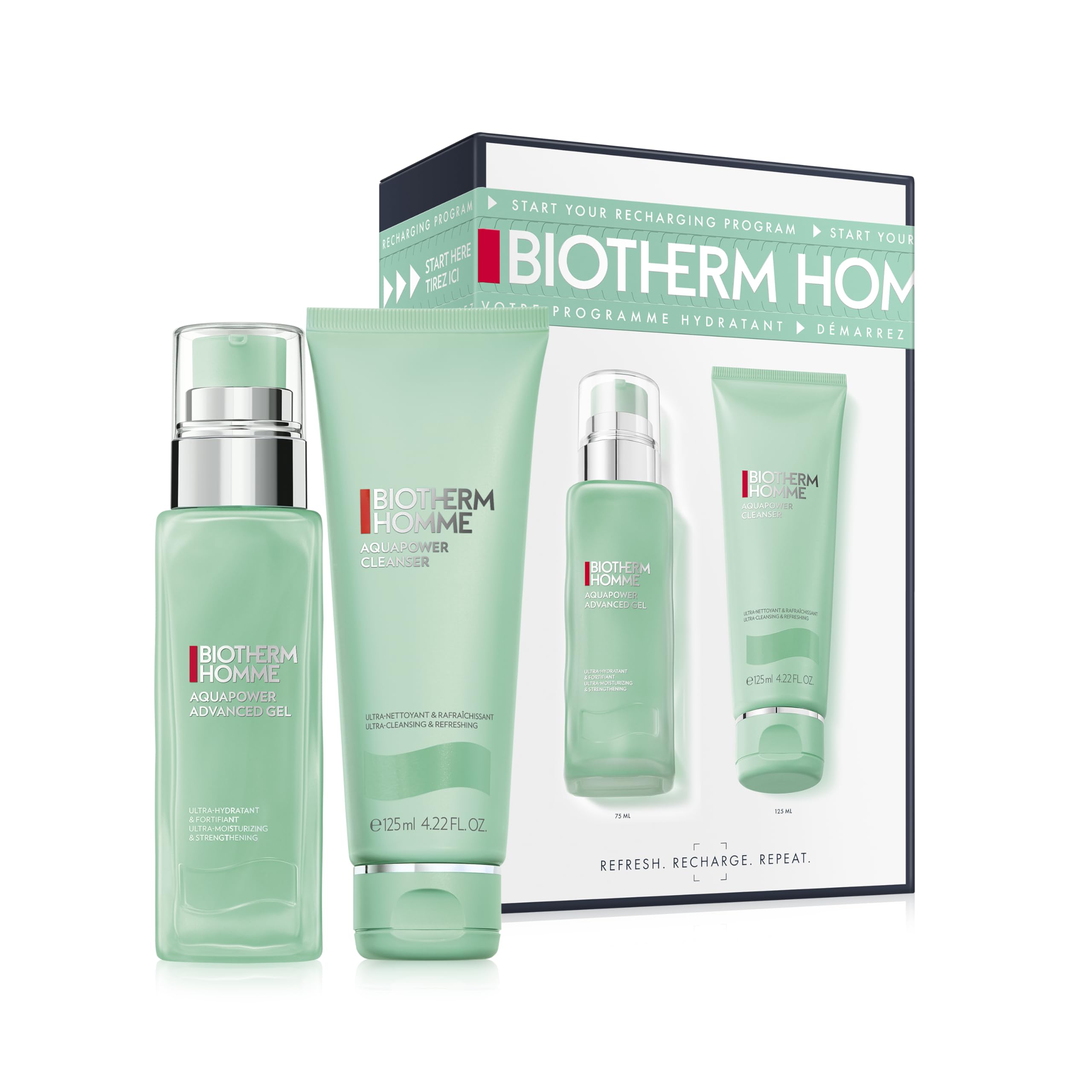 Set De Regalo Biotherm Aquapower Advanced Gel 75 Ml Y Limpiador 125 Ml - Venta Internacional.