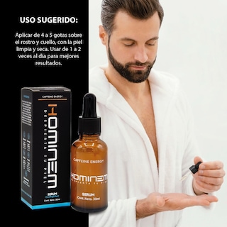 Foto 5 | Hominem Sérum Facial Cooling Effect Hombre, 30 Ml, Vitamina C, Cafeína, Mentol, Dawnergy™ Y Ácido Hialurónico, Hi