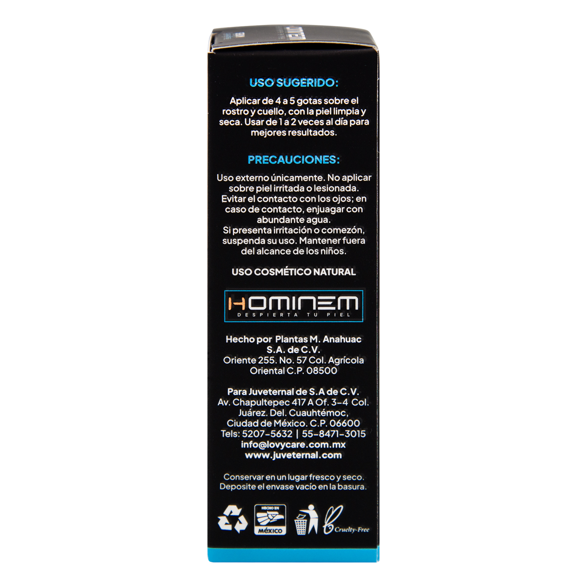 Foto 8 pulgar | Hominem Sérum Facial Cooling Effect Hombre, 30 Ml, Vitamina C, Cafeína, Mentol, Dawnergy™ Y Ácido Hialurónico, Hi