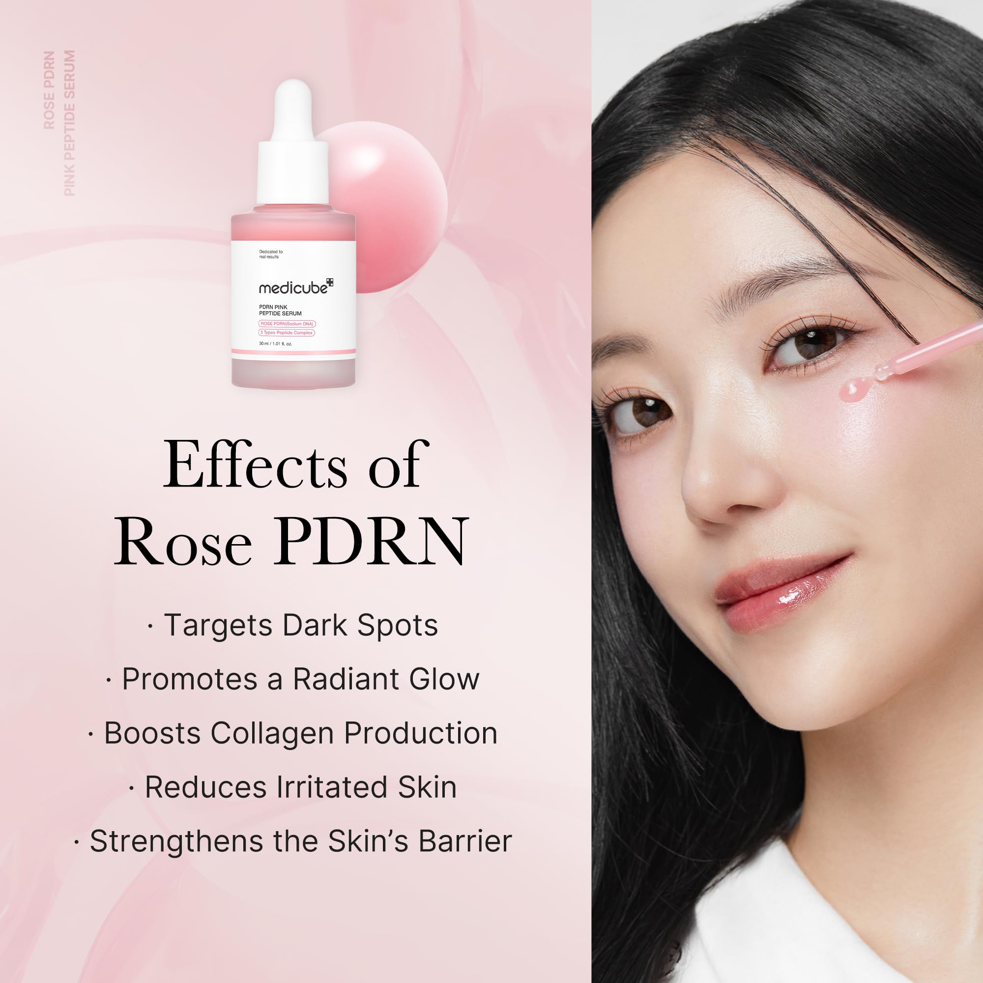 Foto 5 pulgar | Serum Medicube Rose Pdrn Pdrn Pink Peptide Para El Cuidado De La Piel Vegano, 30 Ml - Venta Internacional.
