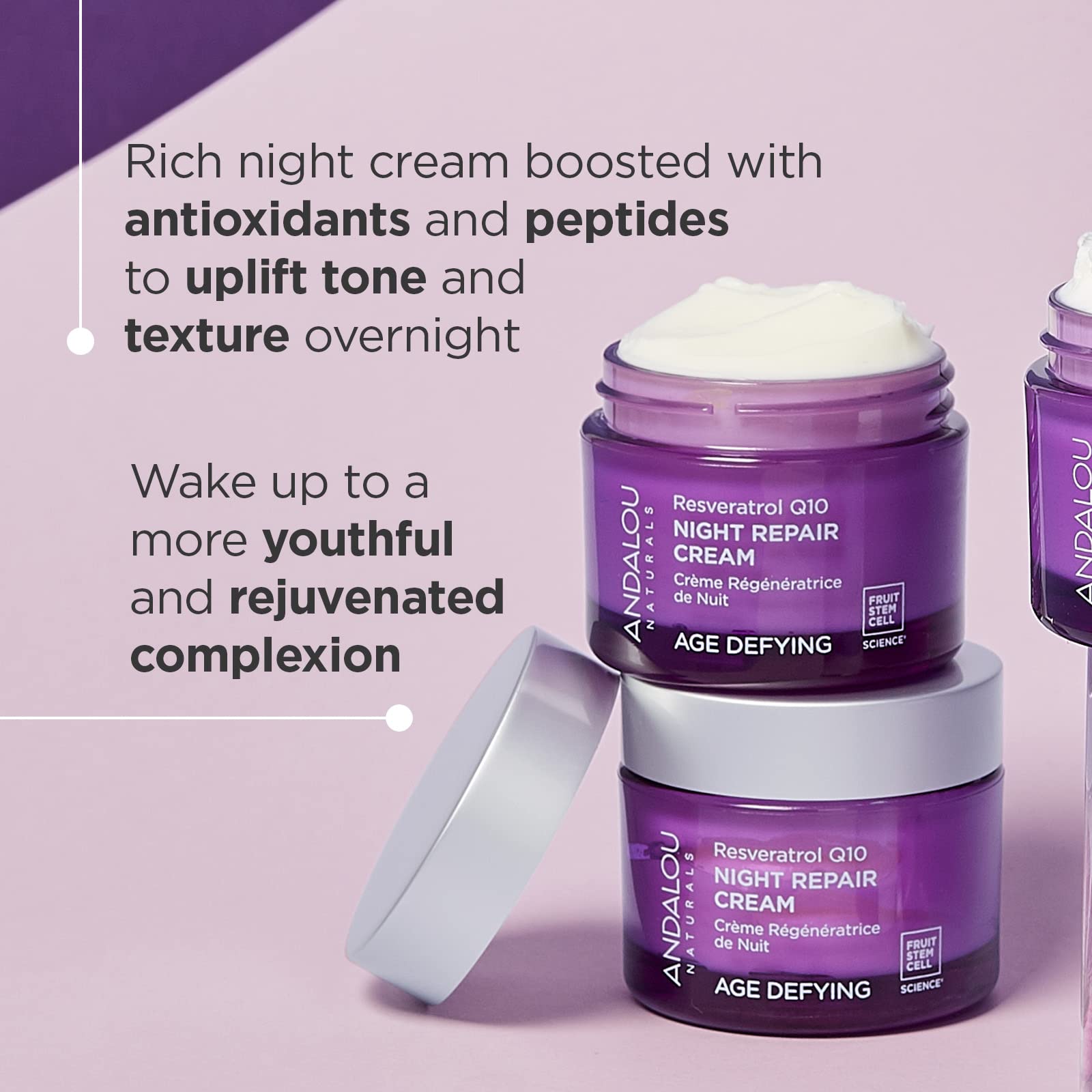 Foto 3 pulgar | Crema Reparadora Nocturna Andalou Naturals Resveratrol Q10 50 Ml - Venta Internacional.