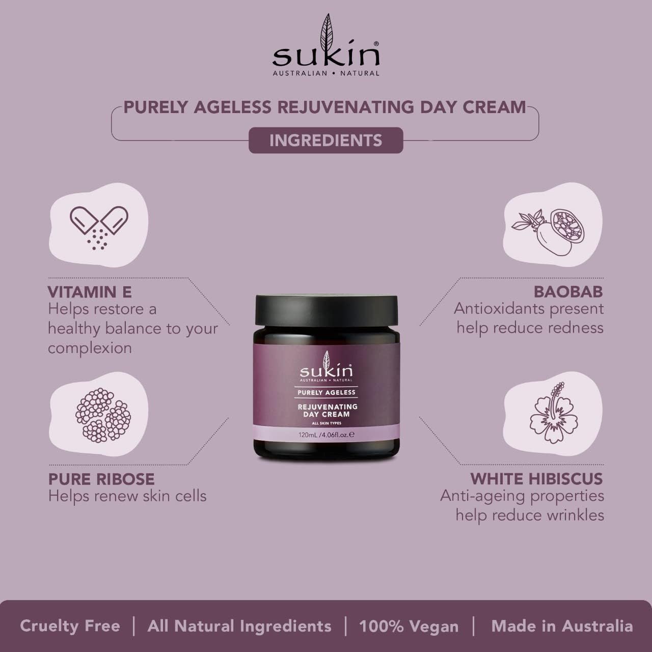 Foto 5 pulgar | Crema De Día Sukin Purely Ageless Rejuvenating 120 Ml Para Mujer - Venta Internacional.