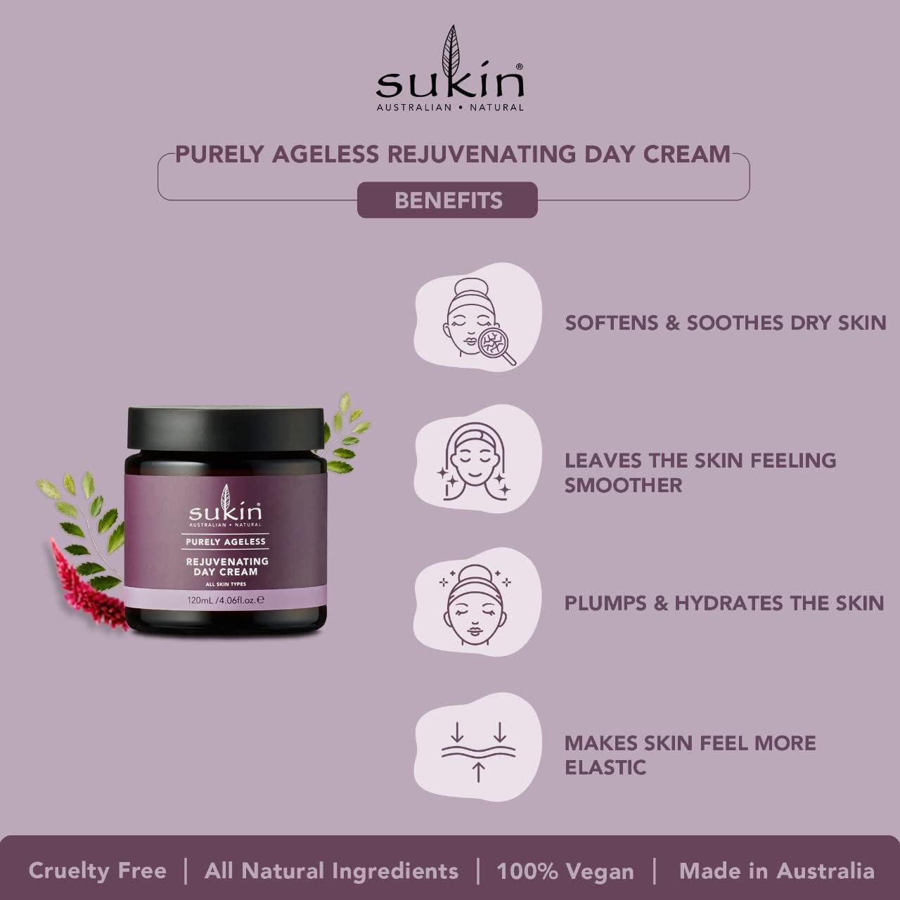 Foto 6 pulgar | Crema De Día Sukin Purely Ageless Rejuvenating 120 Ml Para Mujer - Venta Internacional.