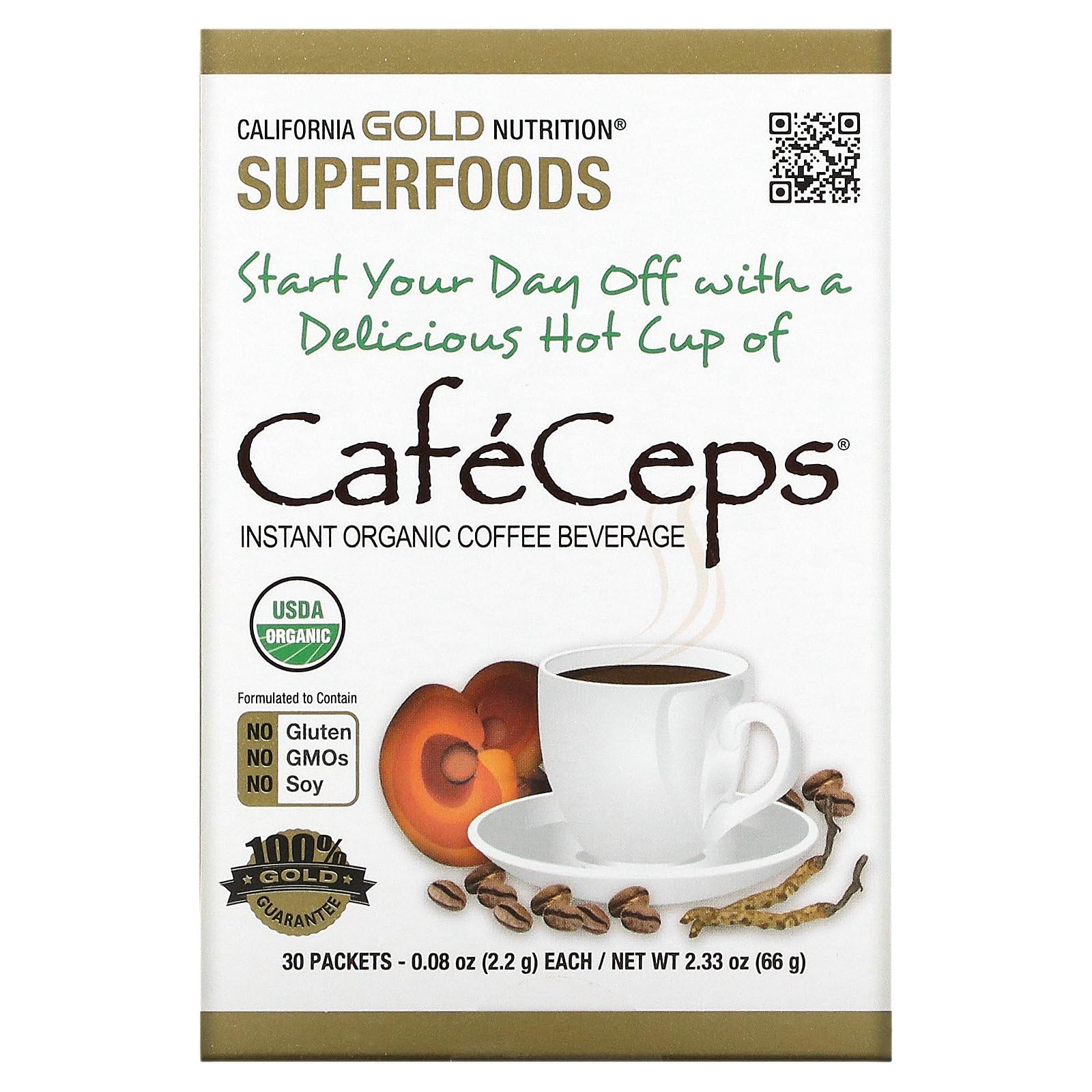 Café California Gold Nutrition Cafeceps Con Cordyceps, 2,2 G - Venta Internacional.