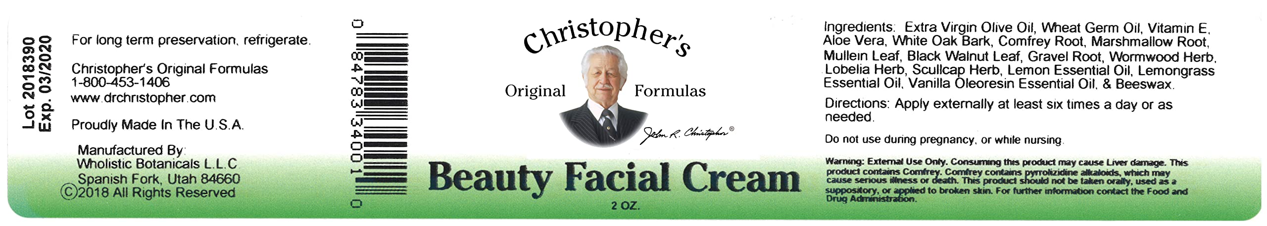Foto 5 pulgar | Crema Facial Christopher's Original Formulas Beauty 60 Ml - Venta Internacional.