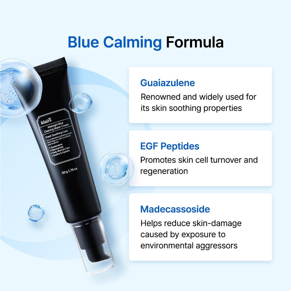 Foto 5 pulgar | Crema En Gel De Agua Dearklairs Midnight Blue Clearing, 50 Ml, Oleosa - Venta Internacional.