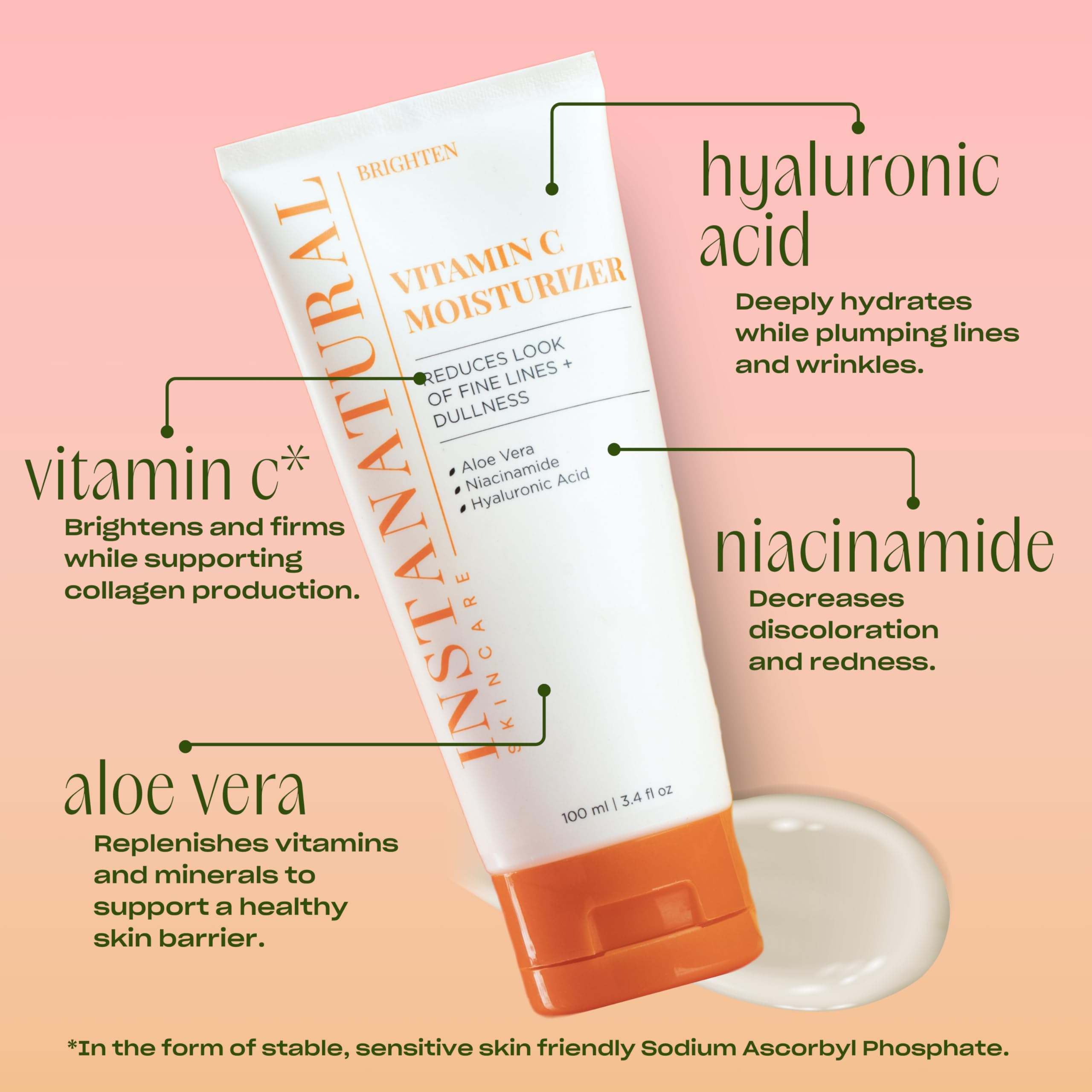 Foto 4 pulgar | Crema Facial Hidratante Instanatural Vitamina C Con Ácido Hialurónico - Venta Internacional.