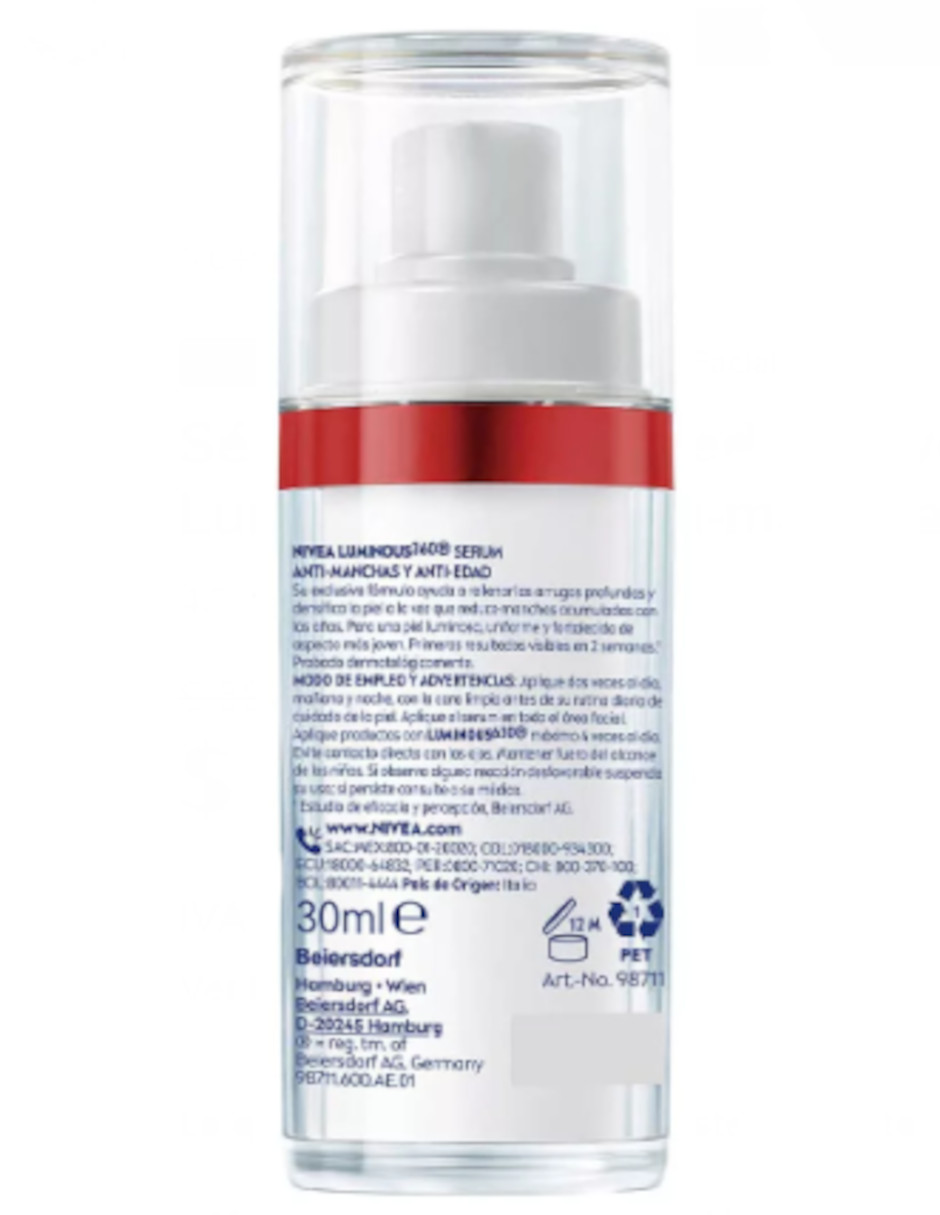Foto 4 pulgar | Sérum Facial Anti-edad Nivea Luminous + Termo Güish Gratis