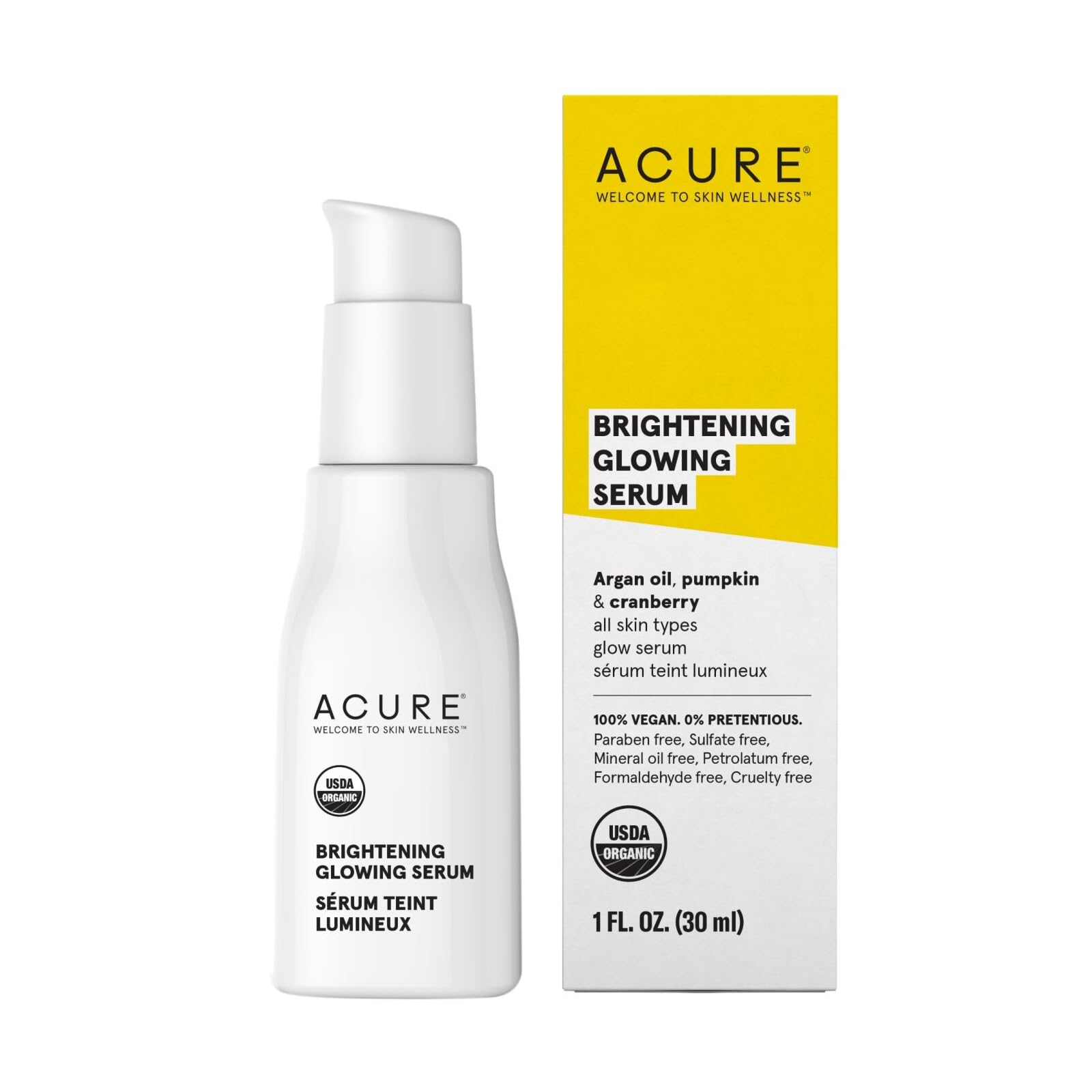 Sérum Acure Brillante, Brillante, Revitalizante, Hidratante, 30 Ml, Vegano - Venta Internacional.