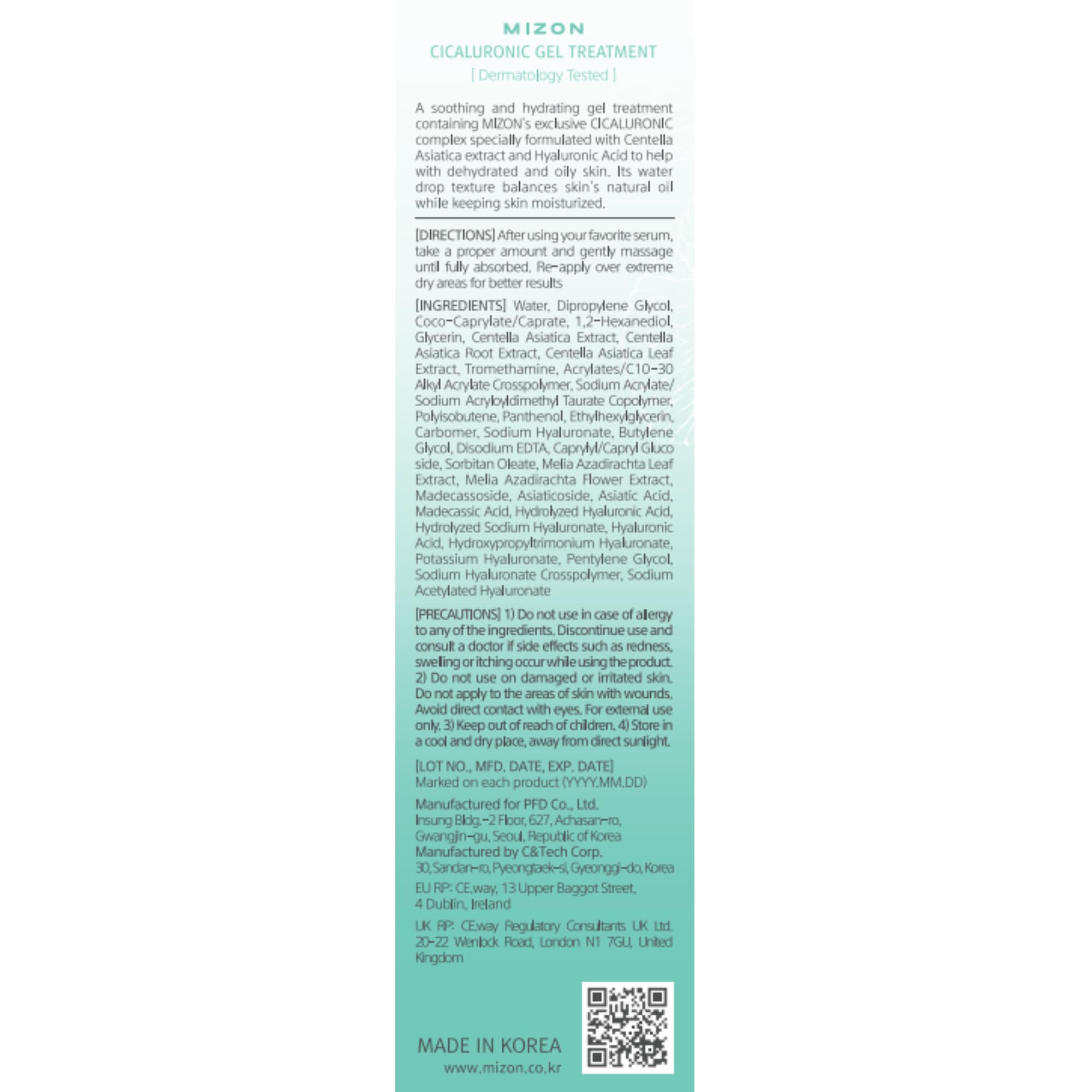 Foto 8 pulgar | Tratamiento En Gel Mizon Cicaluronic Con Centella Asiática 50 Ml - Venta Internacional.