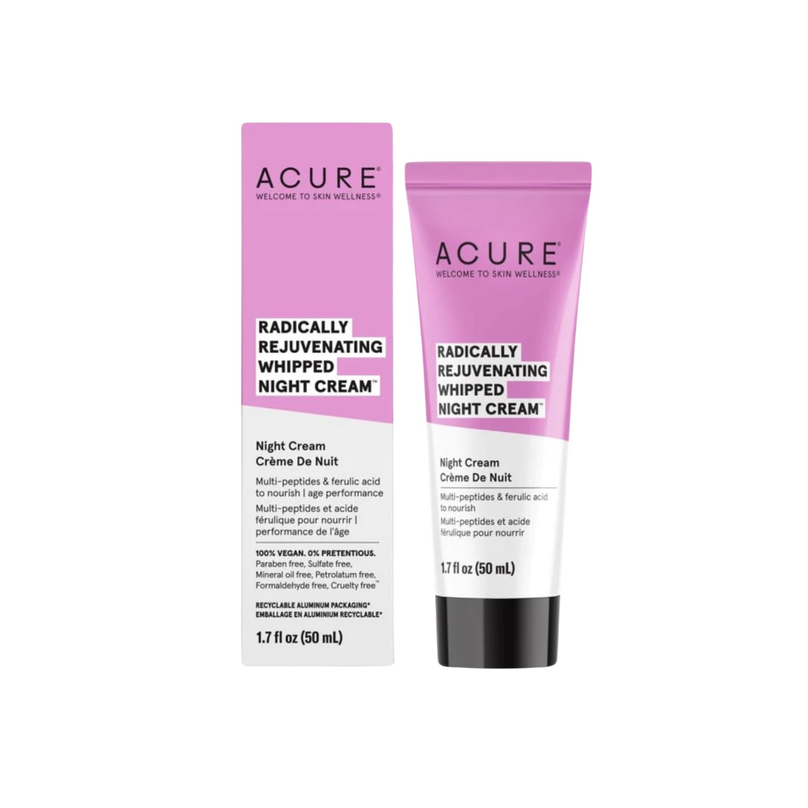Crema De Noche Acure Radicalmente Rejuvenecedora 50 Ml Con Multipéptidos - Venta Internacional.