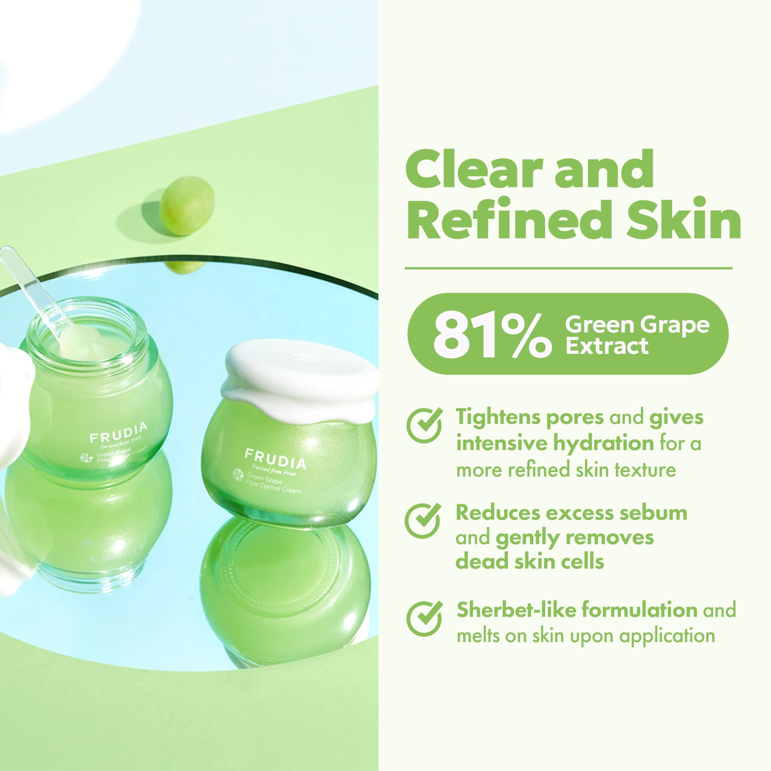 Foto 3 pulgar | Crema Facial Frudia Green Grape Pore Control, 60 Ml, Vegana - Venta Internacional.