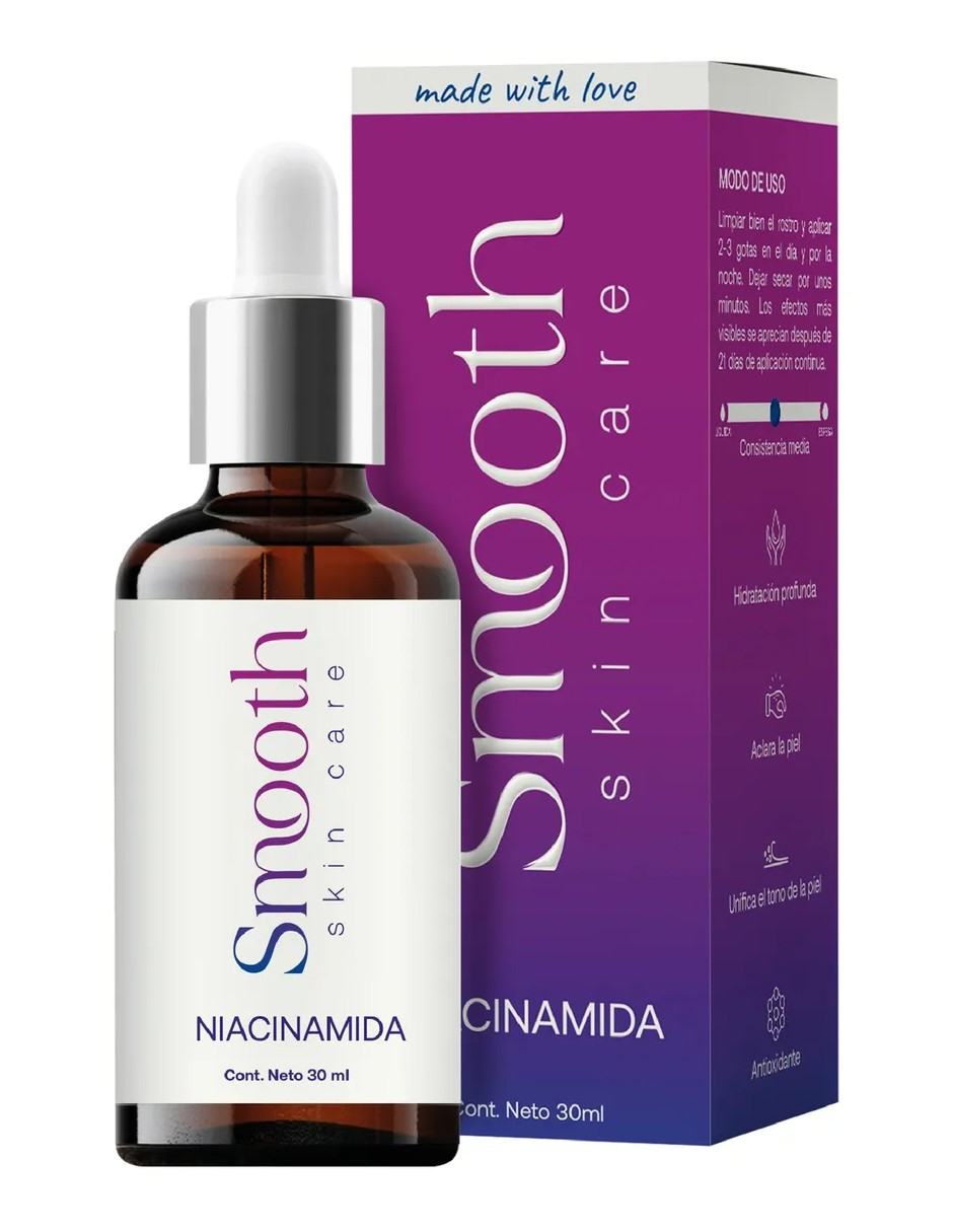 Foto 4 pulgar | Serum Facial Niacinamida Smooth Skincare + A. Hialurónico + Gratis Termo Güish De Regalo