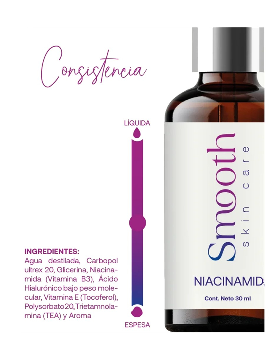 Foto 5 pulgar | Serum Facial Niacinamida Smooth Skincare + A. Hialurónico + Gratis Termo Güish De Regalo