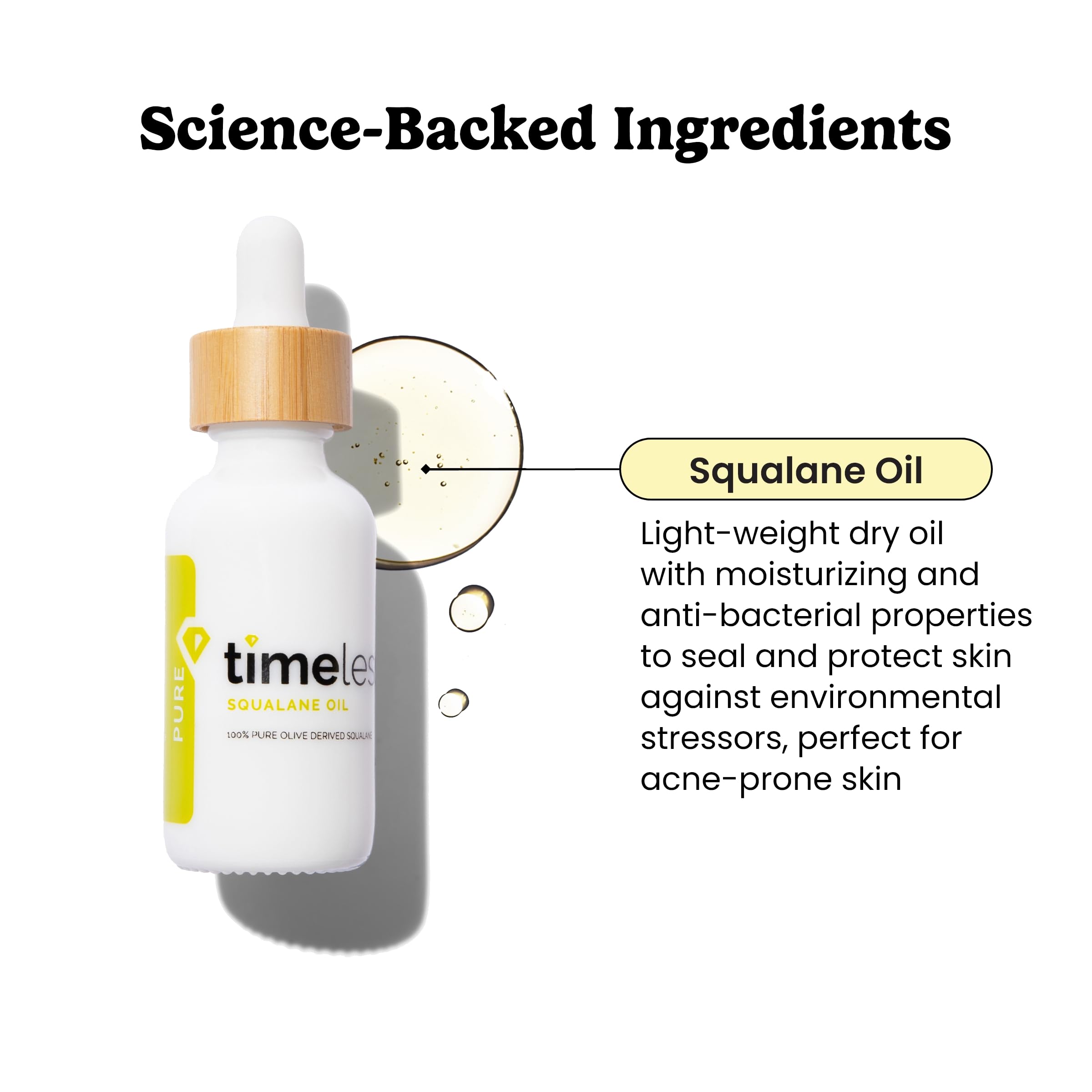 Foto 2 | Aceite Facial Timeless Skin Care, Aceite De Escualano, 30 Ml, 100% Puro - Venta Internacional.