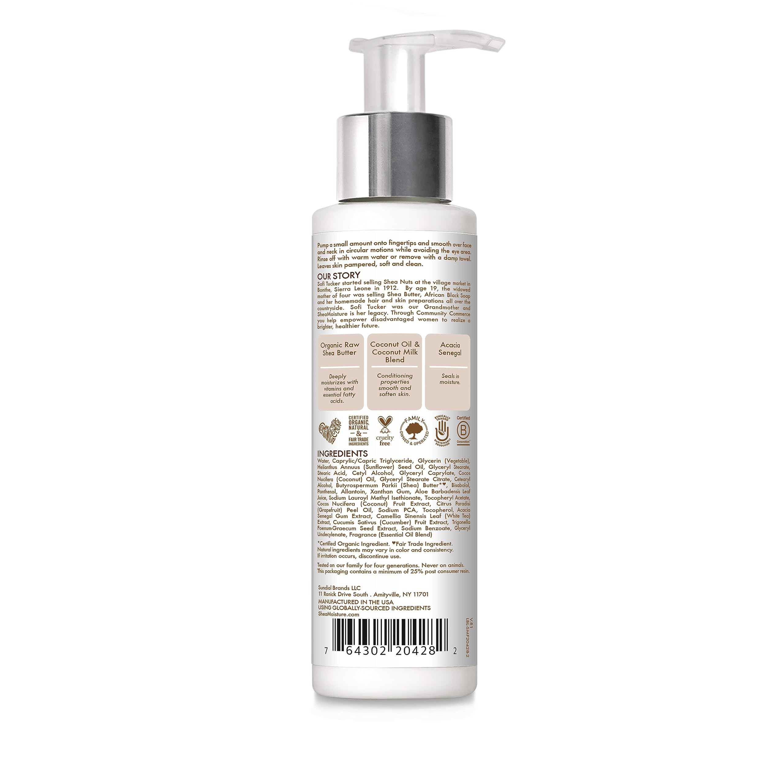 Foto 2 | Jabón Facial Hidratante Sheamoisture Con Aceite De Coco 120 Ml - Venta Internacional.