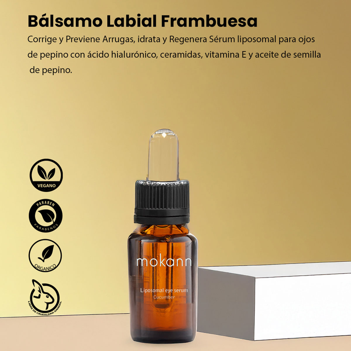 Foto 4 pulgar | Contorno Ojos Mokann Con Ácido Hialurónico Suero Facial 12ml