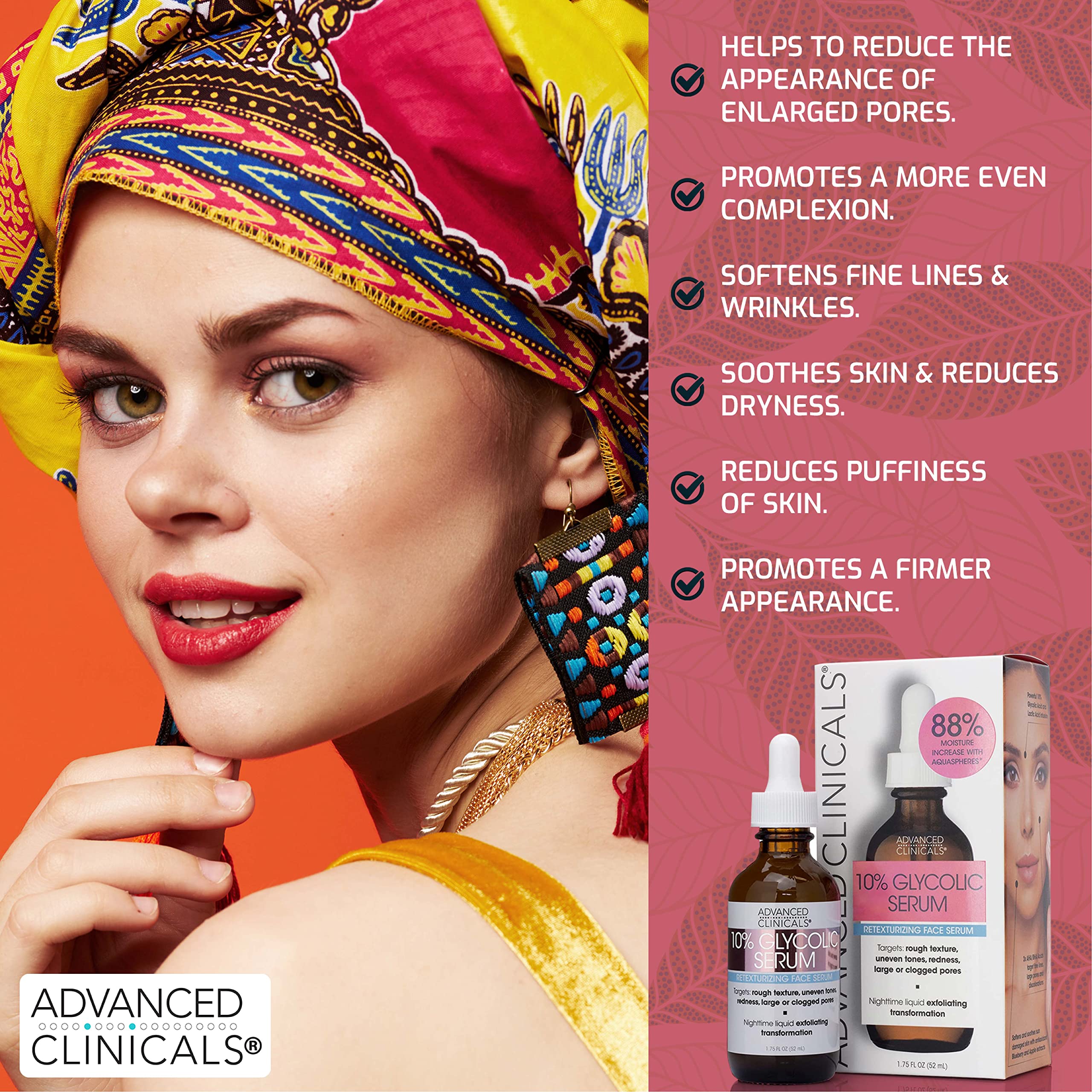Foto 3 pulgar | Serum Advanced Clinicals 10% De Ácido Glicólico, 50 Ml, Para Rostro - Venta Internacional.