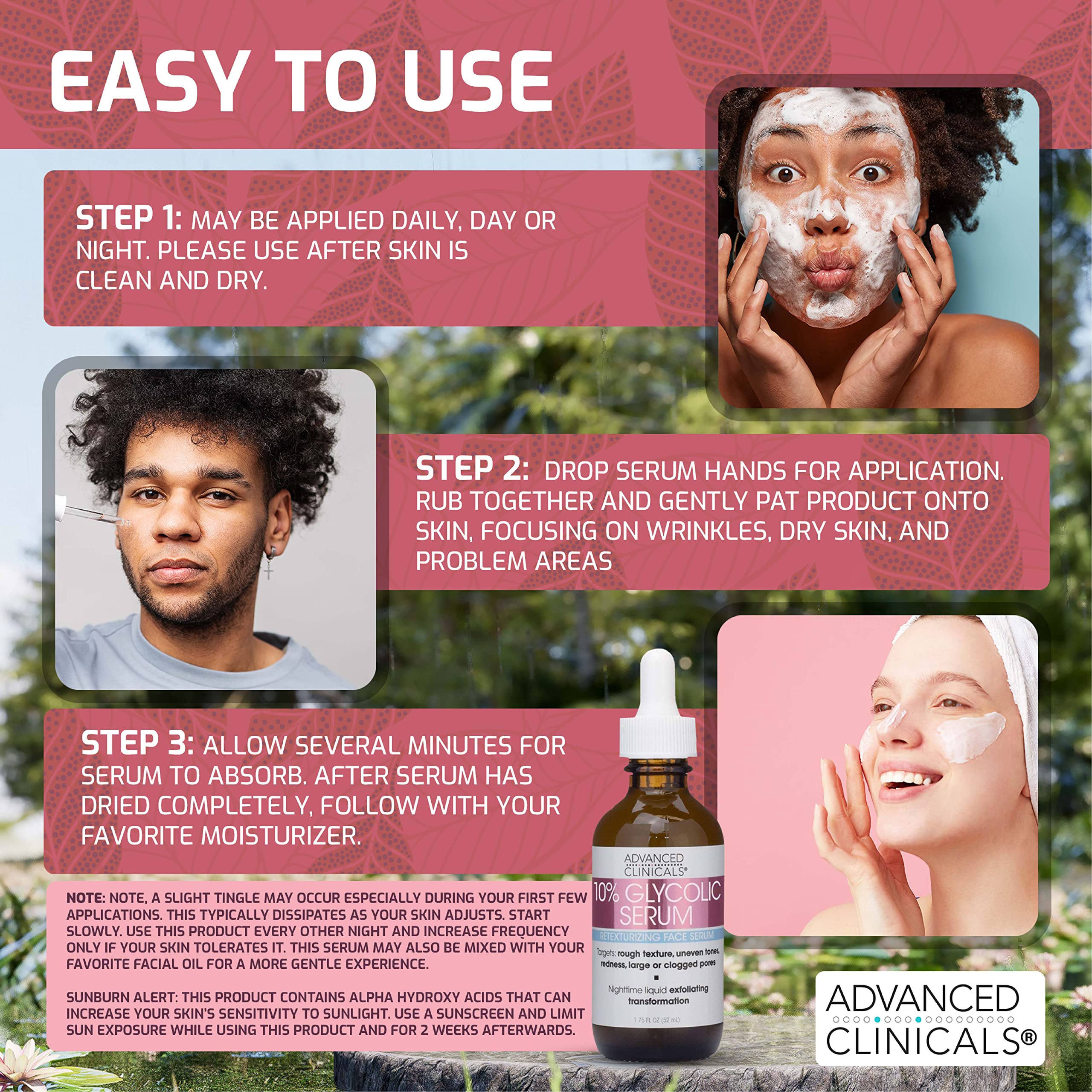 Foto 5 pulgar | Serum Advanced Clinicals 10% De Ácido Glicólico, 50 Ml, Para Rostro - Venta Internacional.