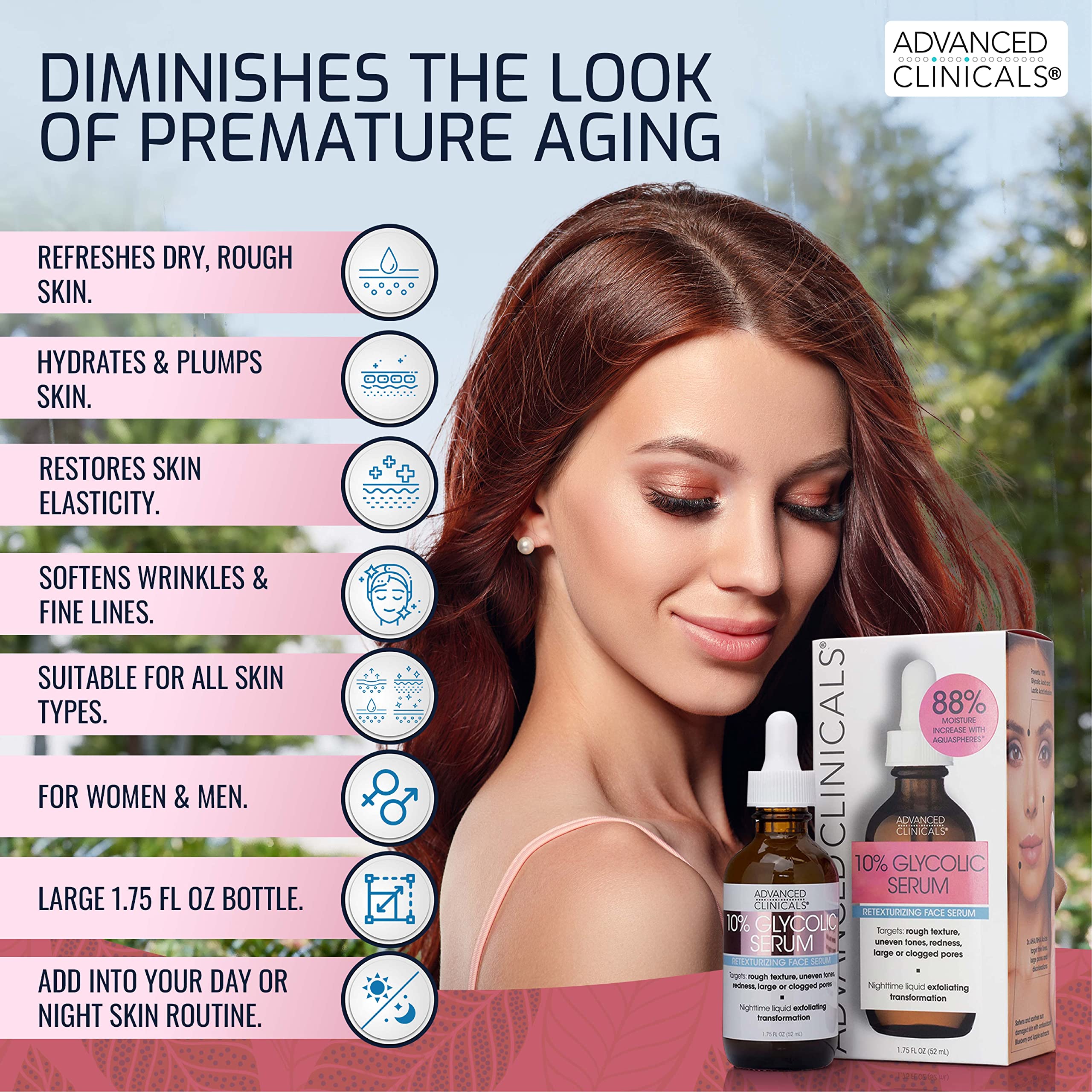 Foto 6 pulgar | Serum Advanced Clinicals 10% De Ácido Glicólico, 50 Ml, Para Rostro - Venta Internacional.