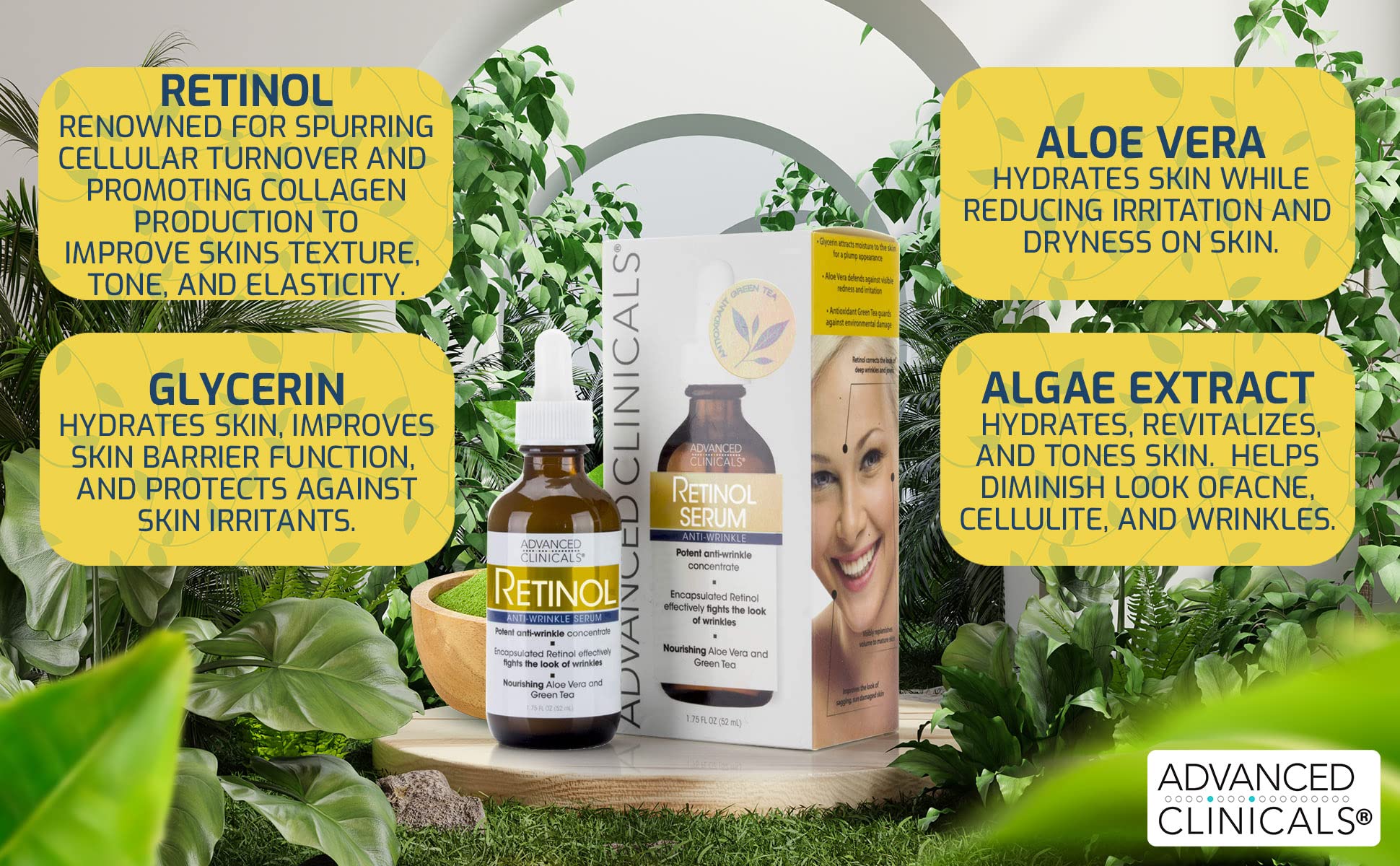 Foto 3 pulgar | Sérum Advanced Clinicals Retinol De 50 Ml Para Rostro Antienvejecimiento - Venta Internacional.