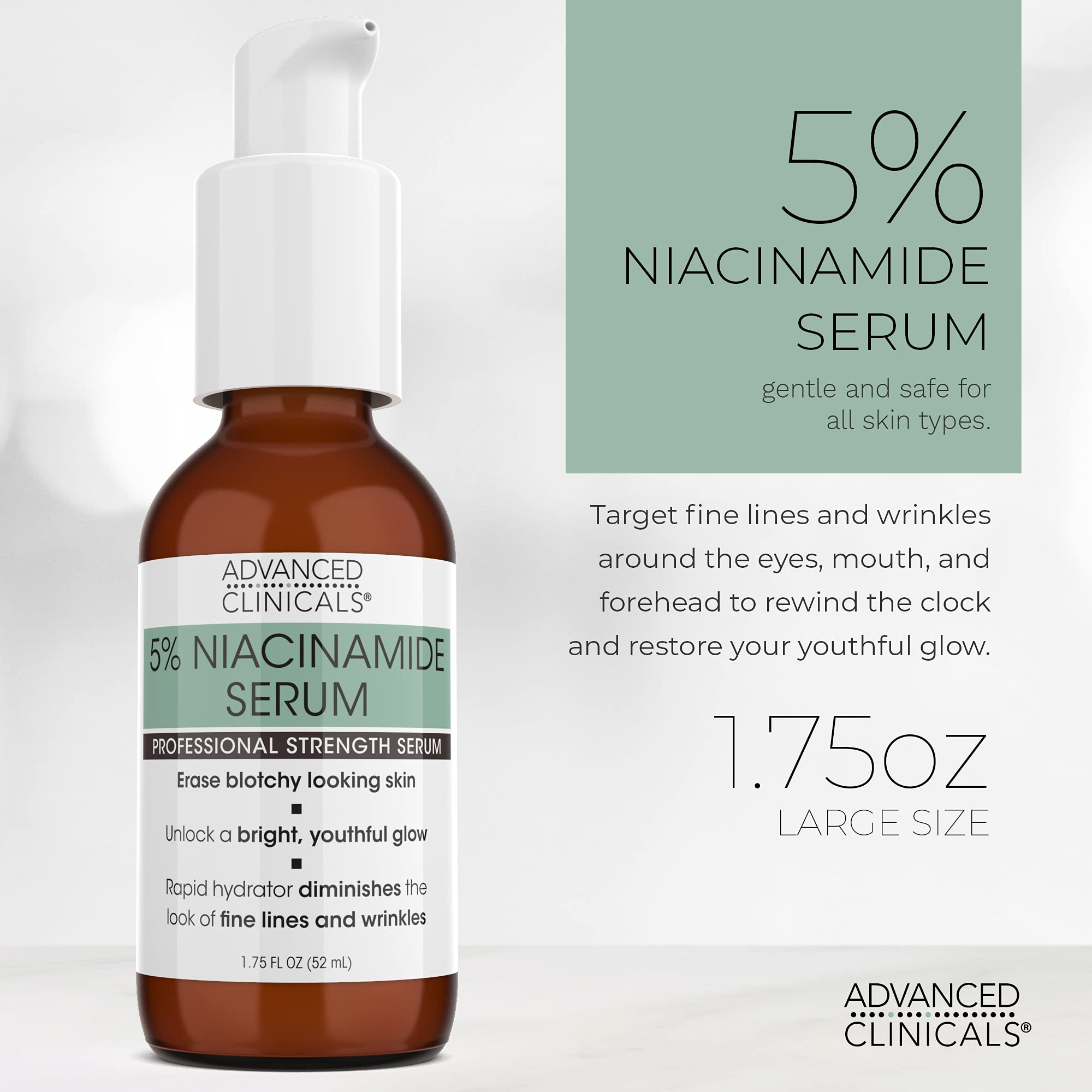 Foto 3 pulgar | Sérum De Niacinamida De Advanced Clinicals, 50 Ml, Con Ácido Hialurónico - Venta Internacional.