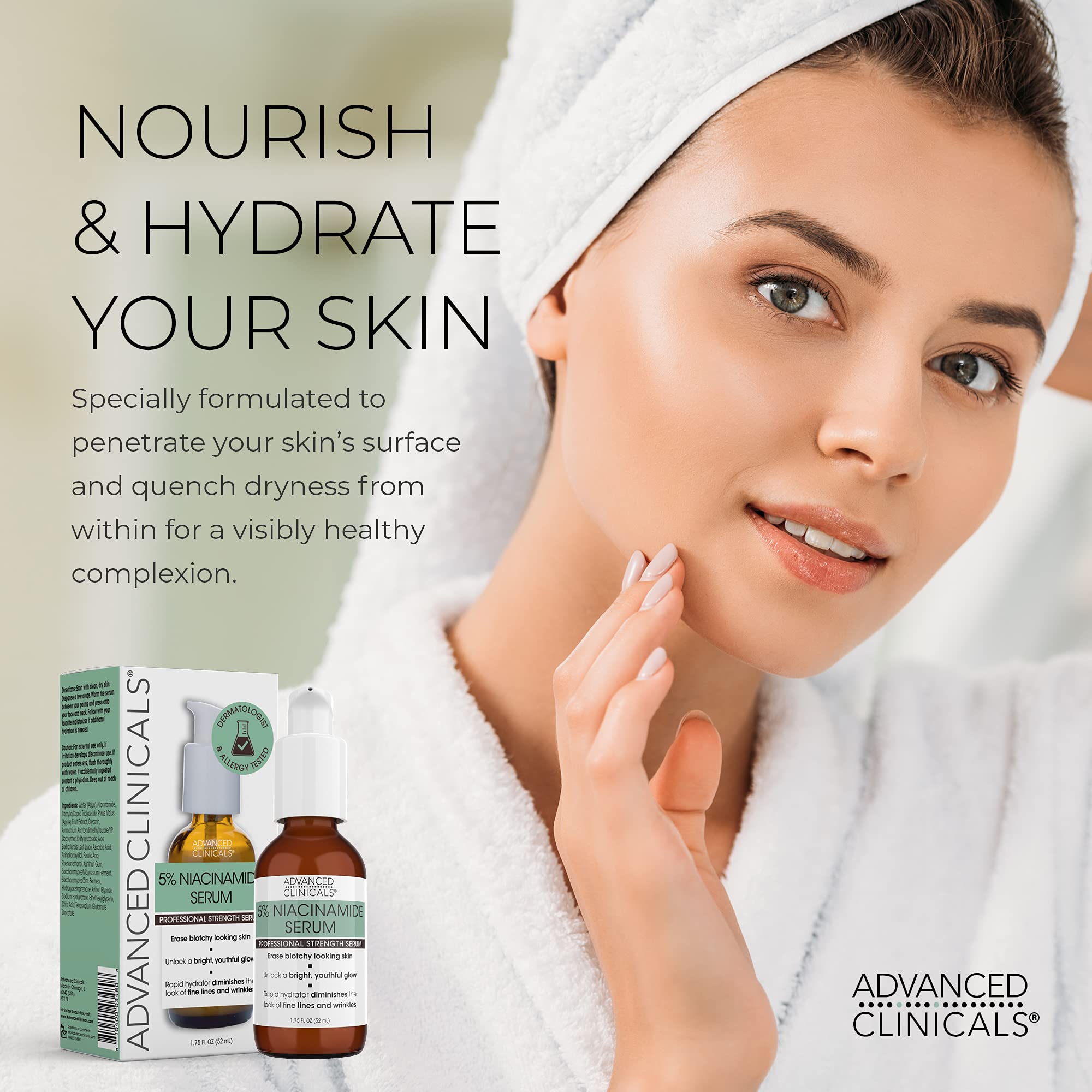Foto 5 pulgar | Sérum De Niacinamida De Advanced Clinicals, 50 Ml, Con Ácido Hialurónico - Venta Internacional.