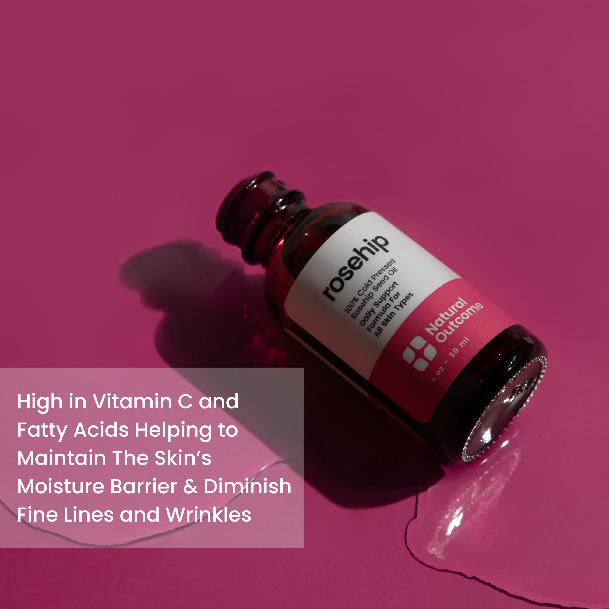 Foto 4 pulgar | Aceite Facial Natural Outcome, Rosa Mosqueta, 100% Puro, Prensado En Frío, 30 Ml - Venta Internacional.