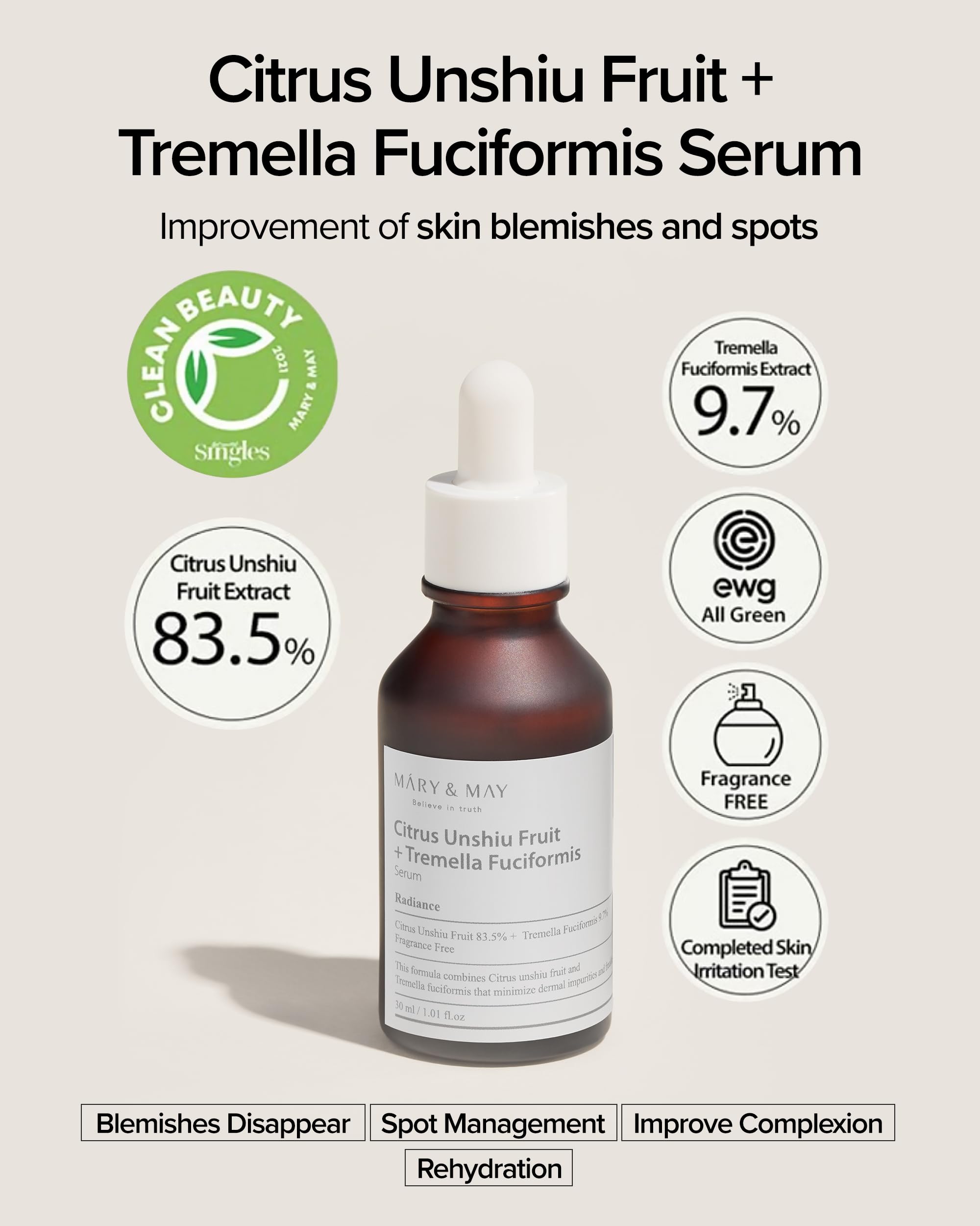 Foto 3 pulgar | Sérum Mary&may Citrus Unshiu Fruit + Tremella Fuciformis 30 Ml - Venta Internacional.