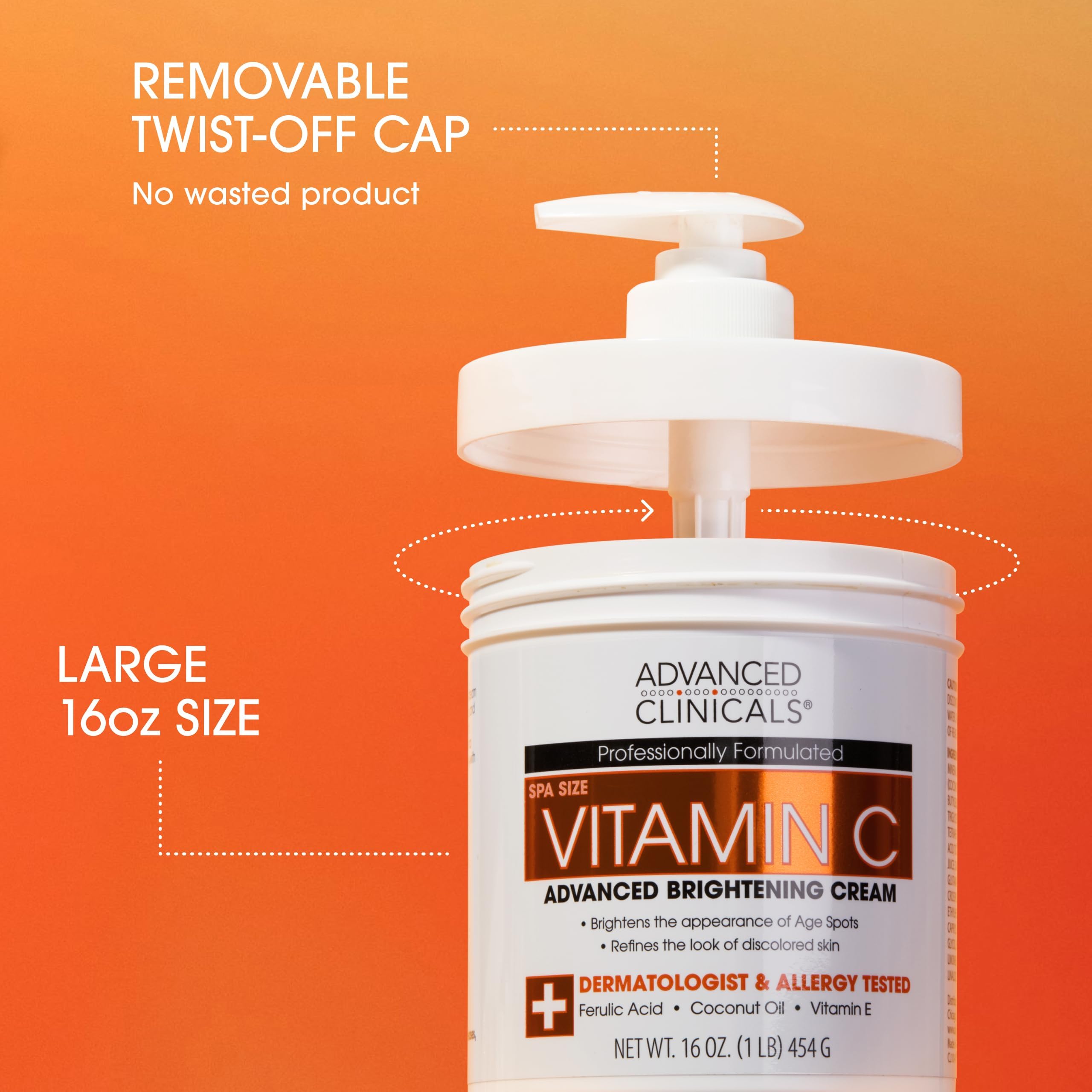 Foto 2 | Crema Hidratante Para Rostro Y Cuerpo Advanced Clinicals Vitamin C - Venta Internacional.