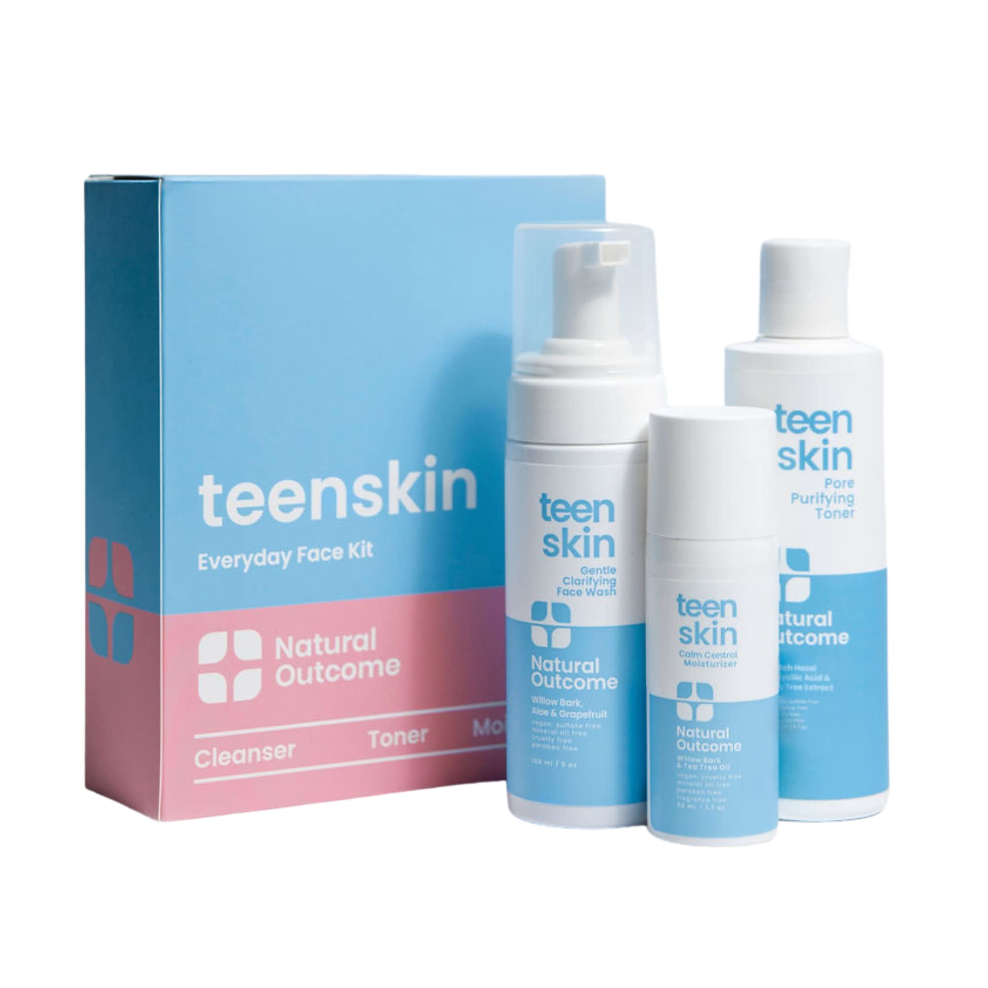 Foto 2 pulgar | Kit De Cuidado De La Piel Natural Outcome Teen Skin De 3 Pasos Con Limpiador Facial, Tónico E Hidratante - Venta