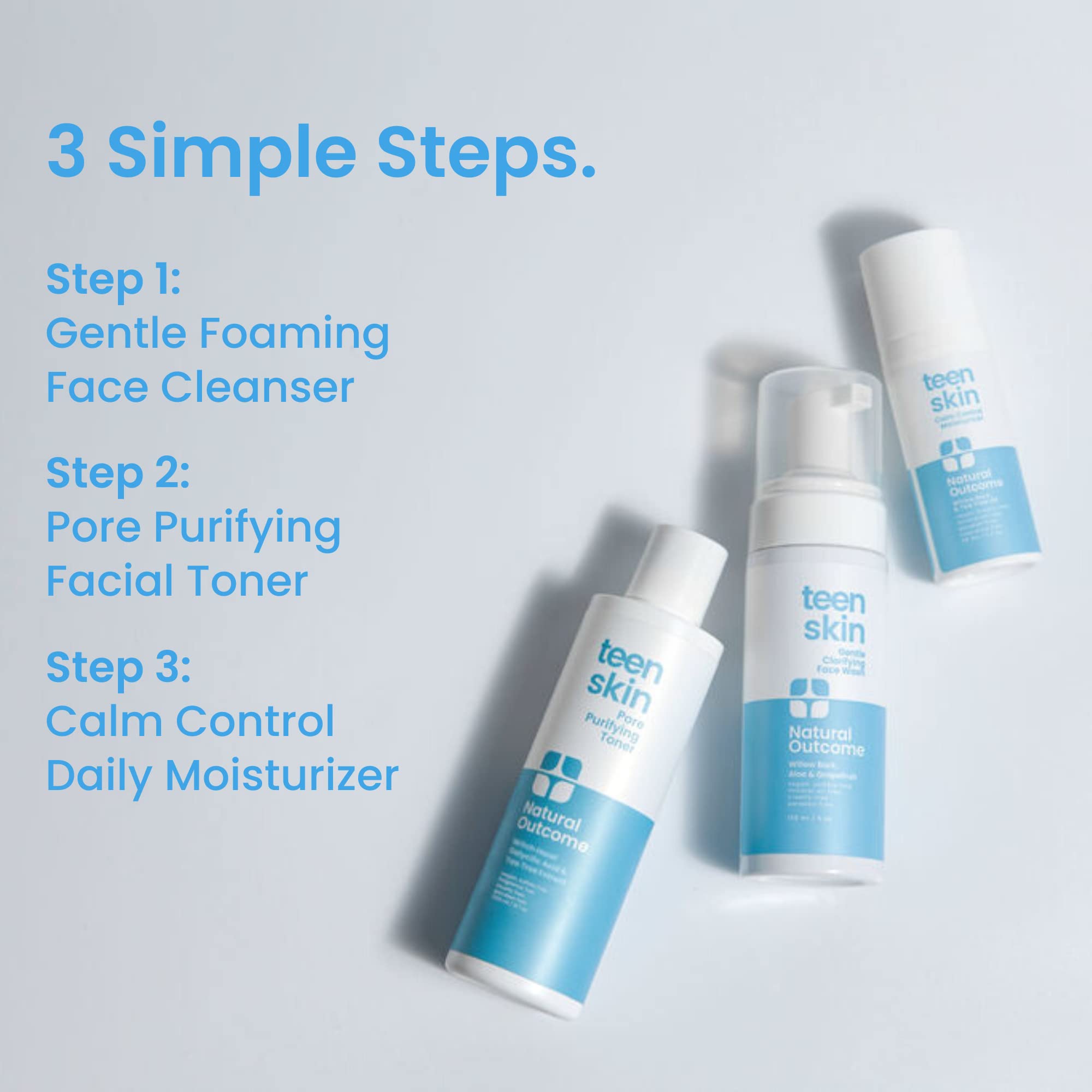 Foto 4 pulgar | Kit De Cuidado De La Piel Natural Outcome Teen Skin De 3 Pasos Con Limpiador Facial, Tónico E Hidratante - Venta