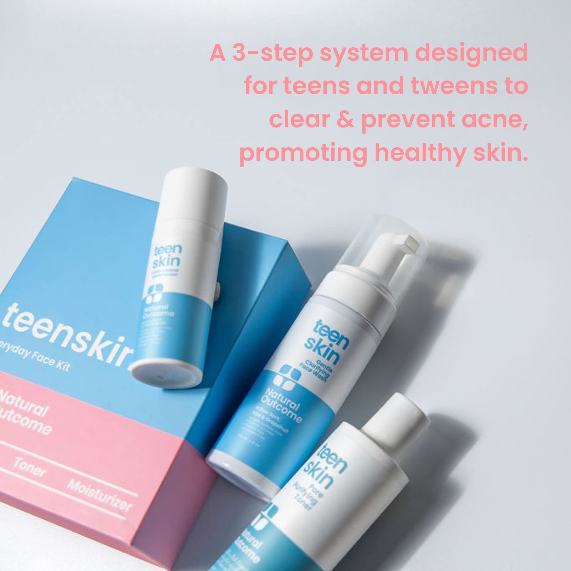Foto 7 pulgar | Kit De Cuidado De La Piel Natural Outcome Teen Skin De 3 Pasos Con Limpiador Facial, Tónico E Hidratante - Venta