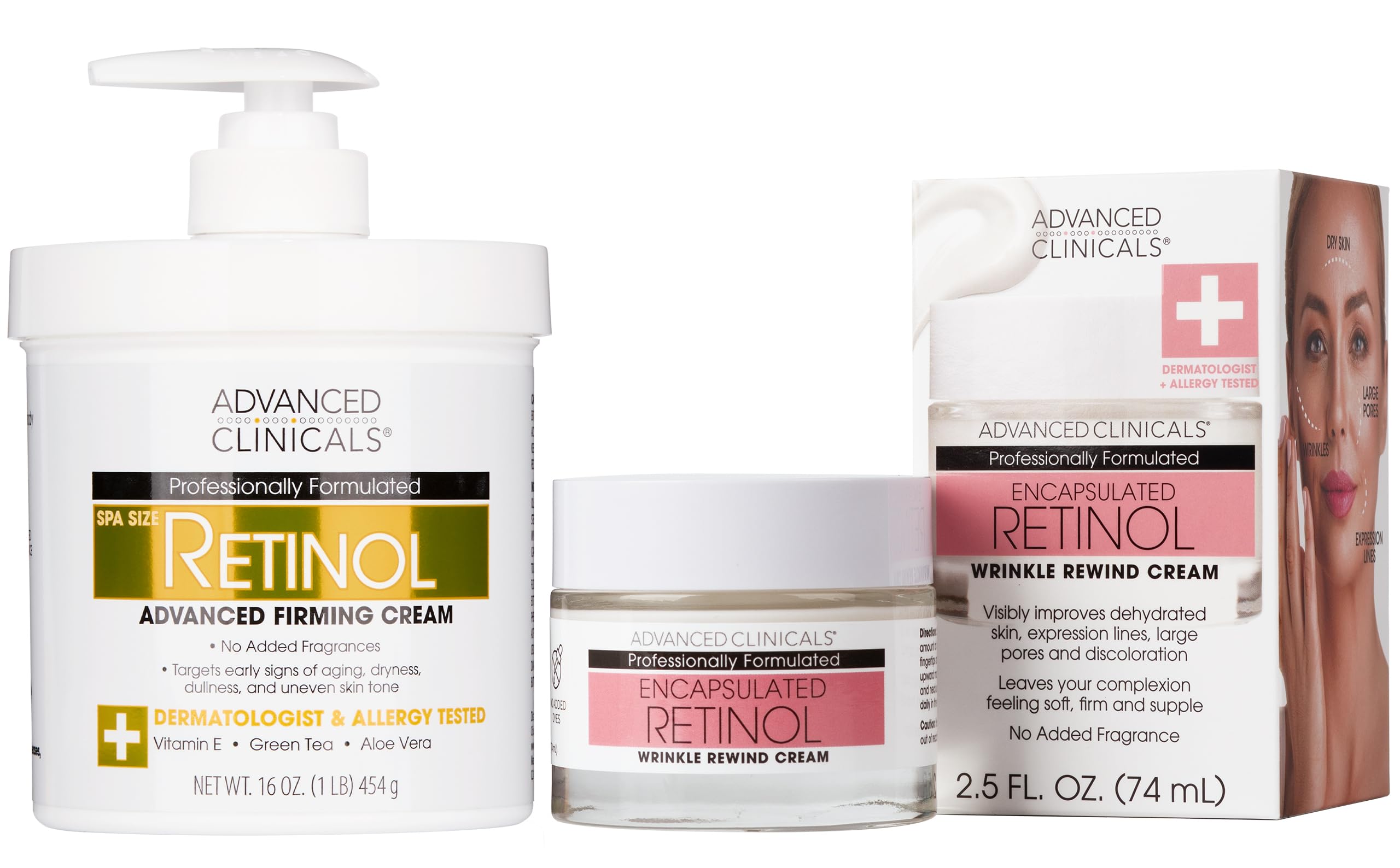 Foto 2 pulgar | Crema Corporal Y Facial Con Retinol De Advanced Clinicals Set - Venta Internacional.
