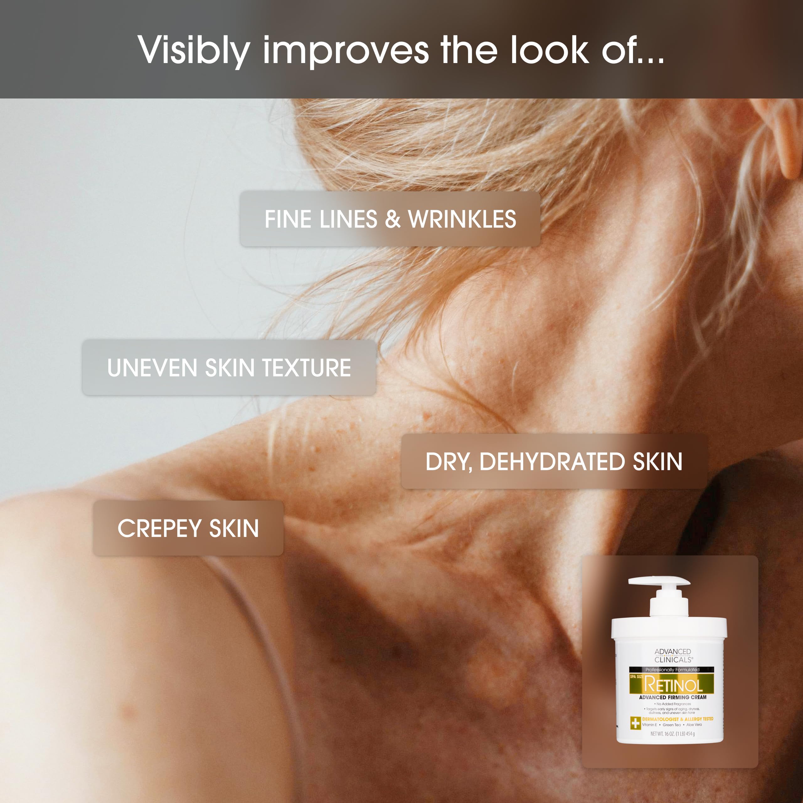 Foto 4 pulgar | Crema Corporal Y Facial Con Retinol De Advanced Clinicals Set - Venta Internacional.
