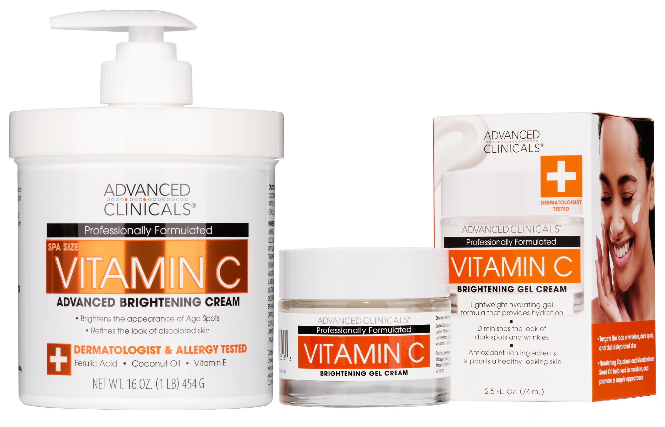 Foto 2 pulgar | Set Para El Cuidado De La Piel: Crema Corporal Y Loción Facial Con Vitamina C De Advanced Clinicals - Venta Internaci