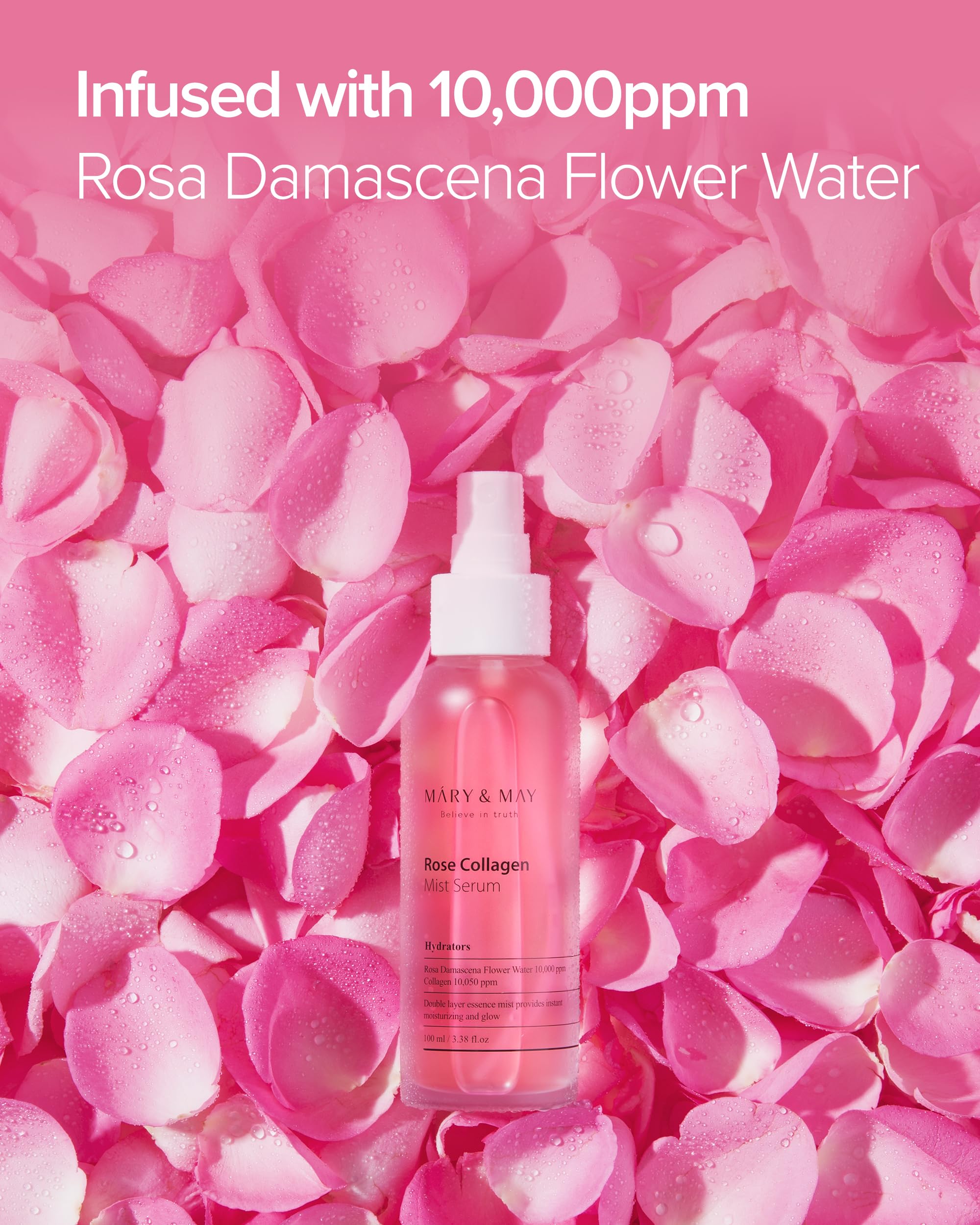 Foto 5 pulgar | Sérum Brumoso Mary&may Rose Colágeno Con Agua De Rosas De Damasco, 100 Ml - Venta Internacional.