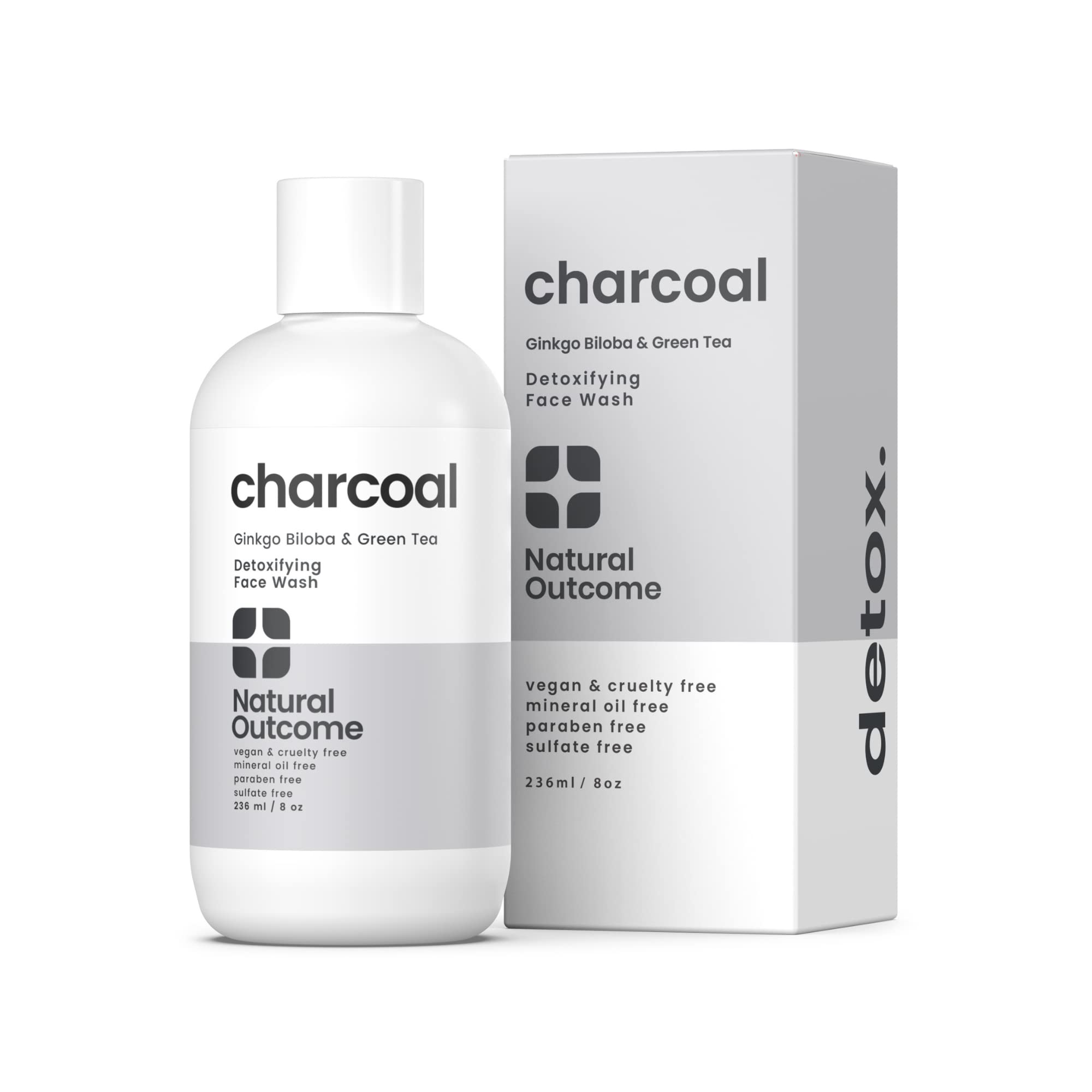 Jabón Facial Natural Outcome Con Carbón, Desintoxicante Diario, 240 Ml - Venta Internacional.